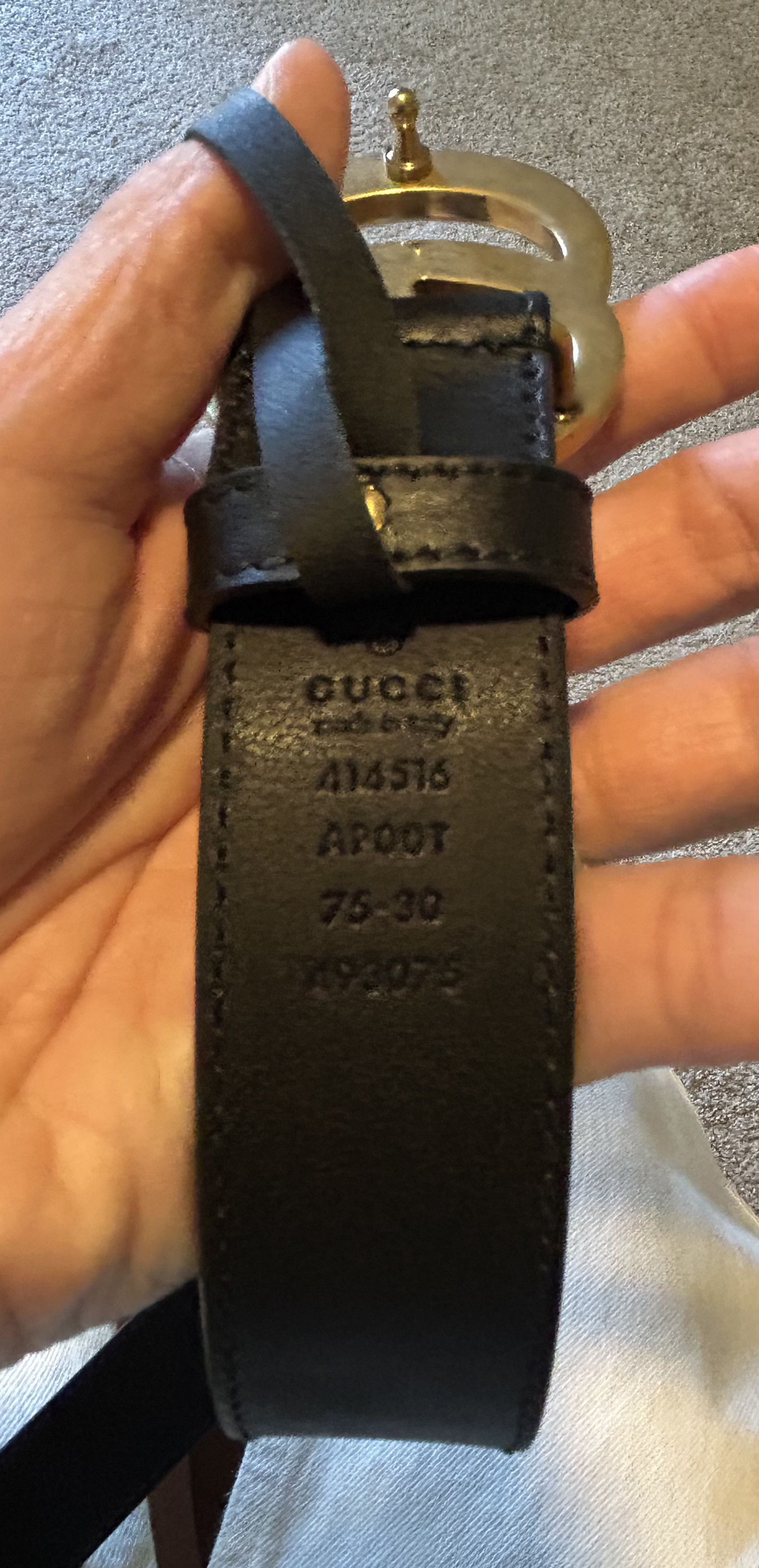 Gucci Gucci GG Marmont Thin Black Leather Belt, Size 75 Size ONE SIZE - 4 Thumbnail