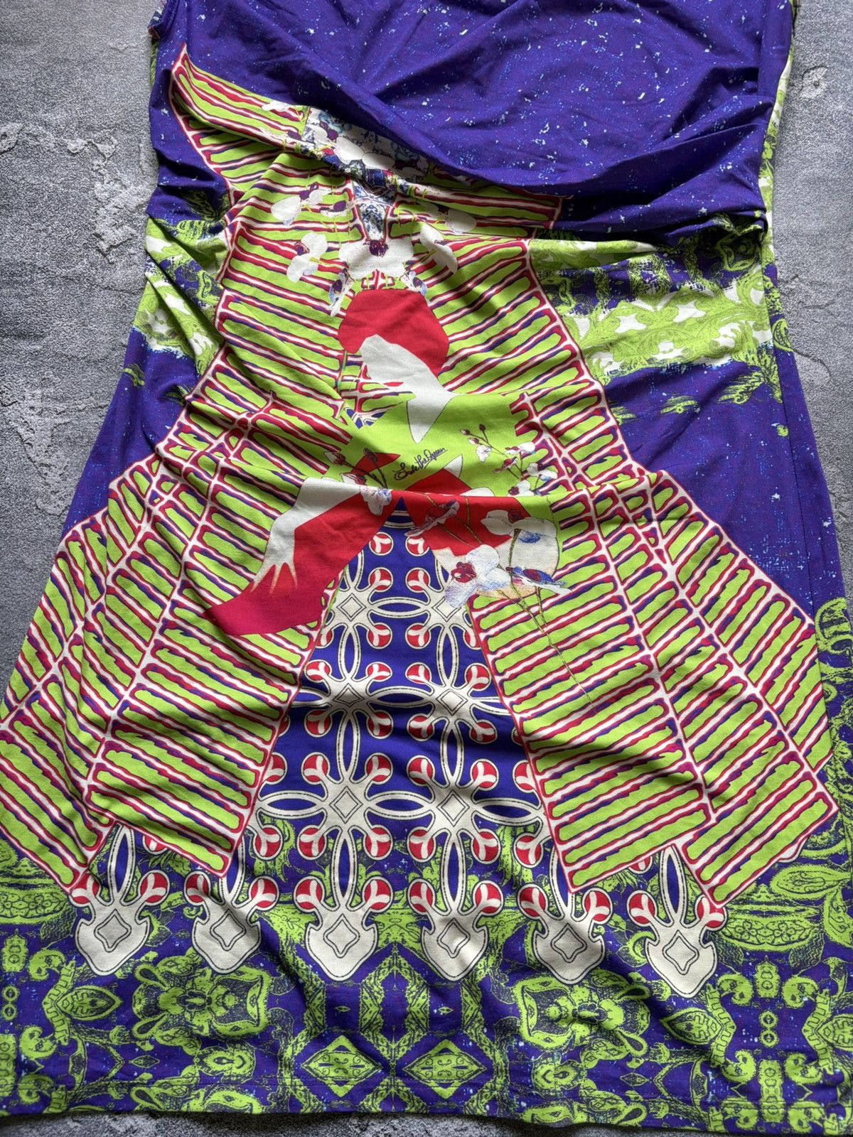 Jean Paul Gaultier Save The Queen Sun JPG Style Y2K Geisha Abstract Print Dress Size L / US 10 / IT 46 - 4 Thumbnail