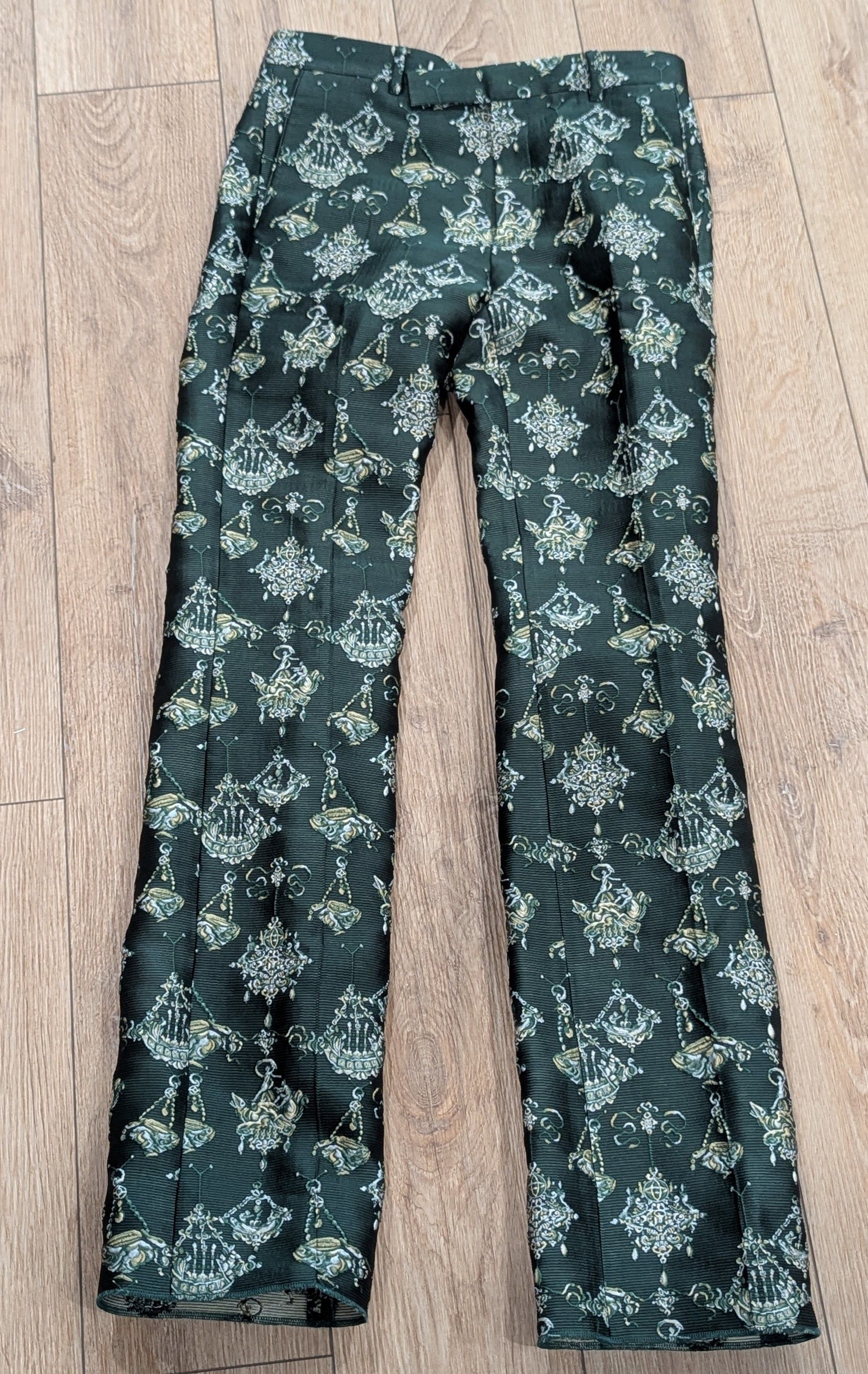 Givenchy GIVENCHY Jacquard Evening Trousers Pants Dark Green 50 US 34 Size US 34 / EU 50 - 1 Thumbnail