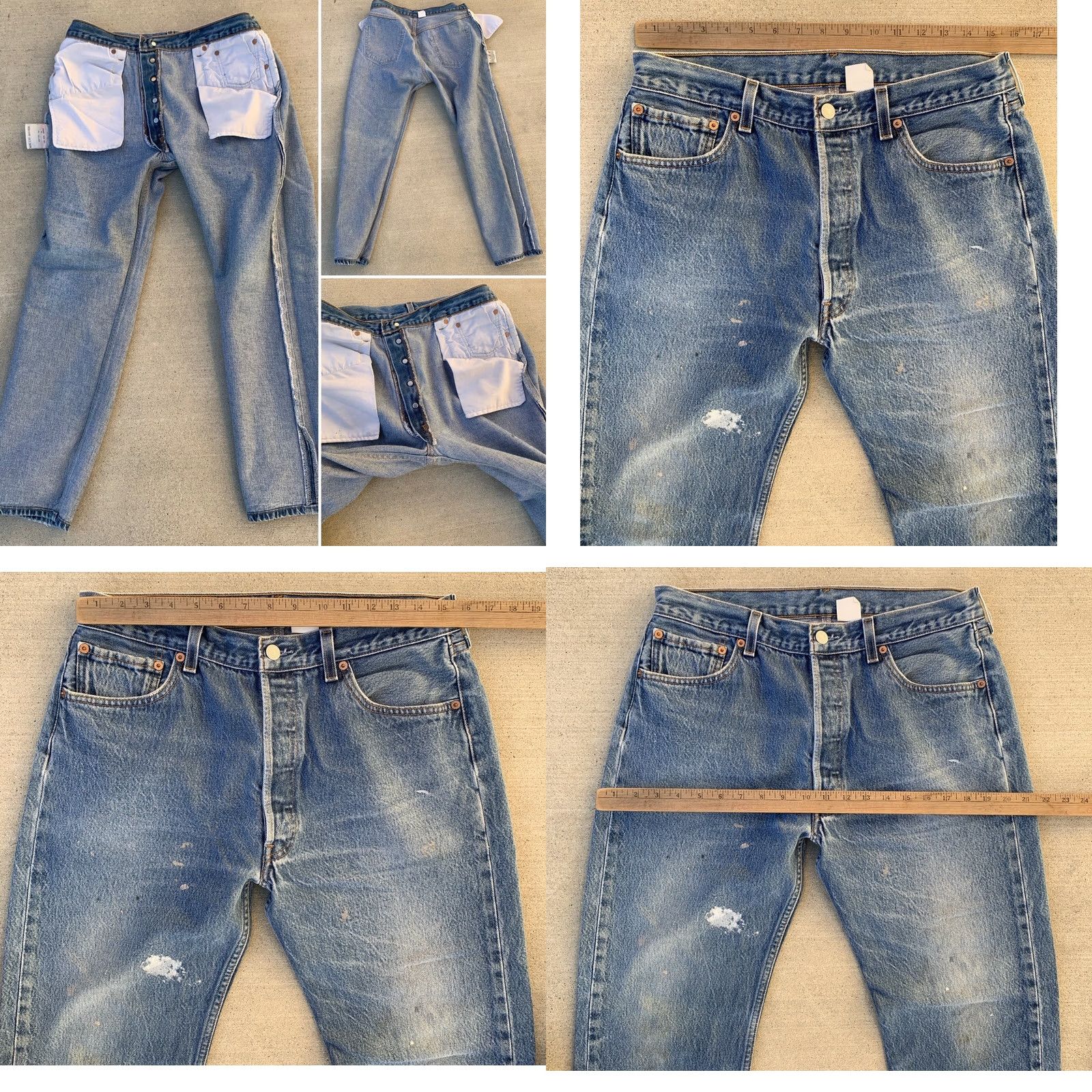 Levi's VINTAGE Levi's 501 Jeans Blue Cotton 34 in Waist 29.5 Inseam 36 Mens Regular Paint Fade 100% Cotton Button Fly Size US 36 / EU 52 - 11 Thumbnail