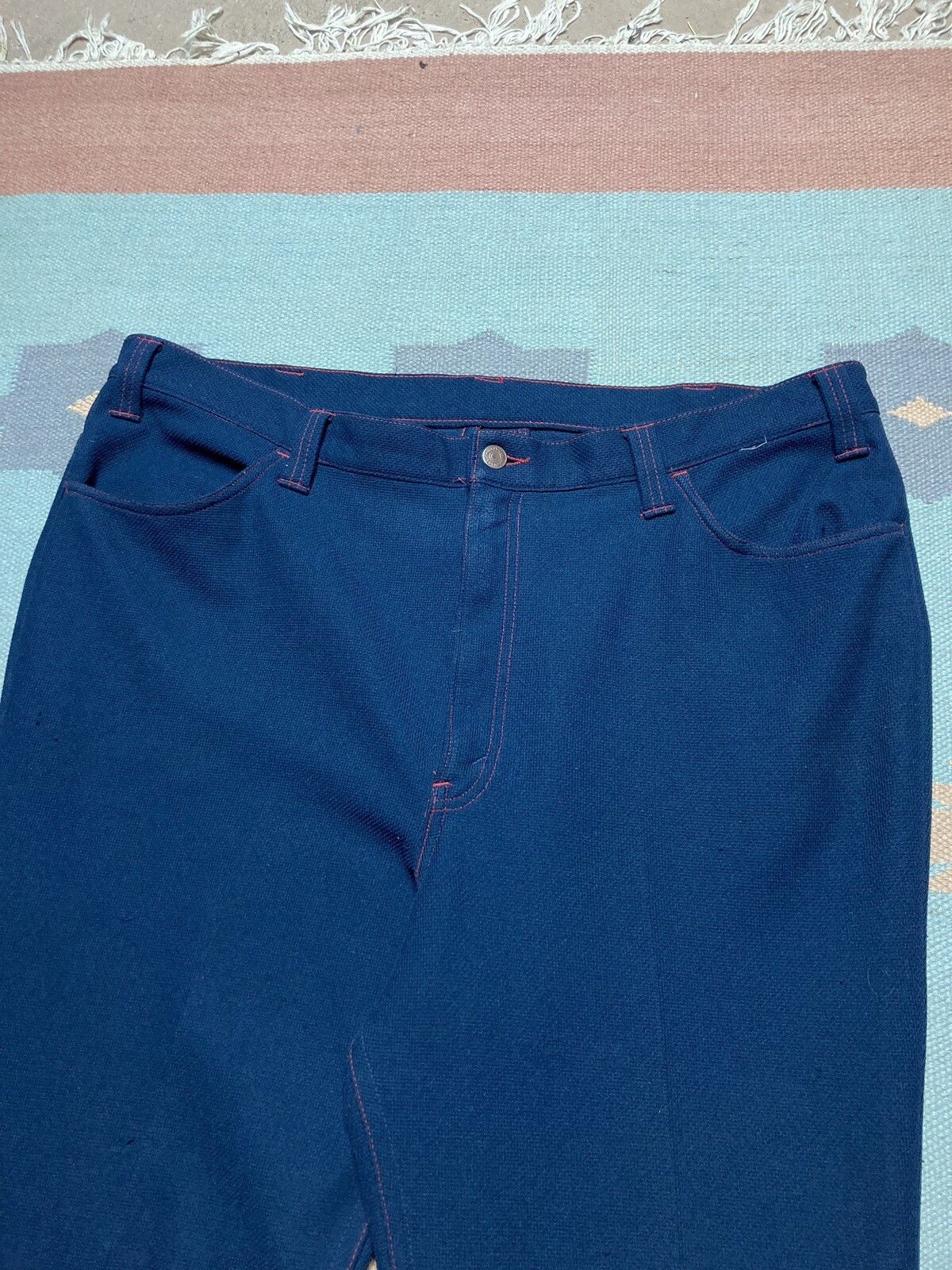 Vintage 1960s Levis big E gentleman jeans knit polyester pants 40x30 Size US 40 / EU 56 - 7 Thumbnail