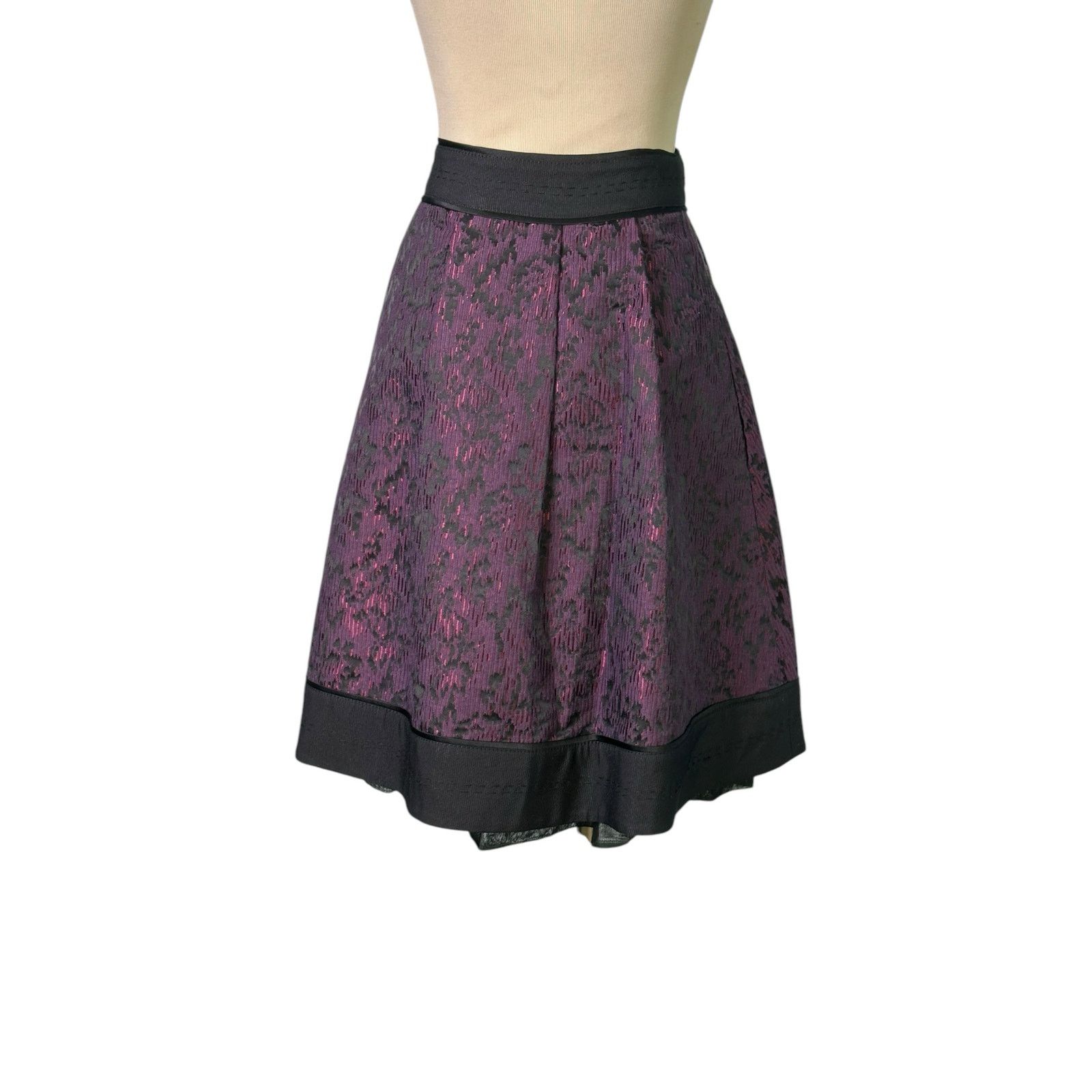 Diane von Furstenberg Diane Von Furstenberg black purple pleated mini skirt size 6 Size 28" / US 6 / IT 42 - 9 Thumbnail
