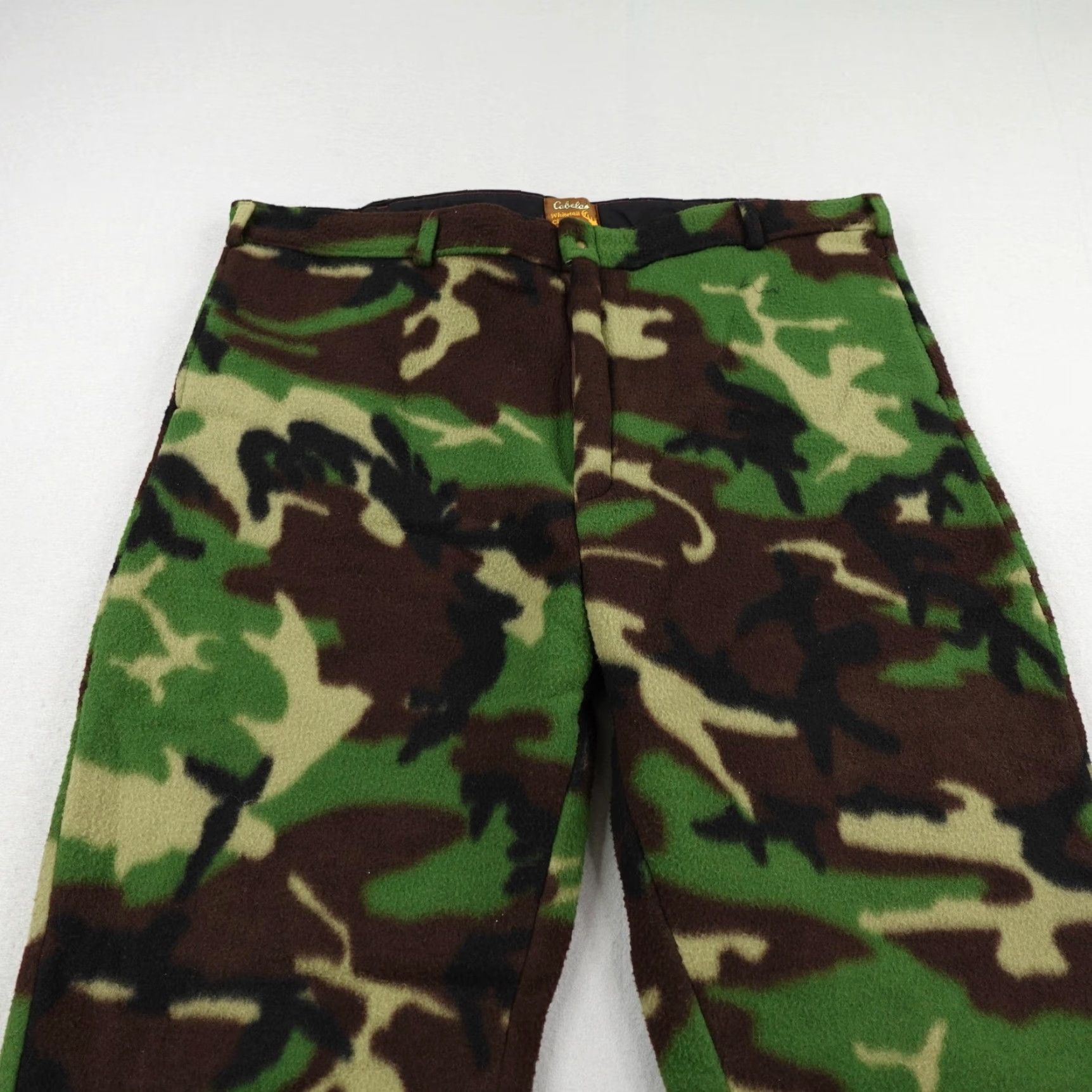 Vintage VINTAGE Cabela's Pants Mens 3XL Camo Whitetail Polartec Fleece Hunting Hemmed USA Pants 90s Camouflage Mens Size US 39 - 2 Thumbnail