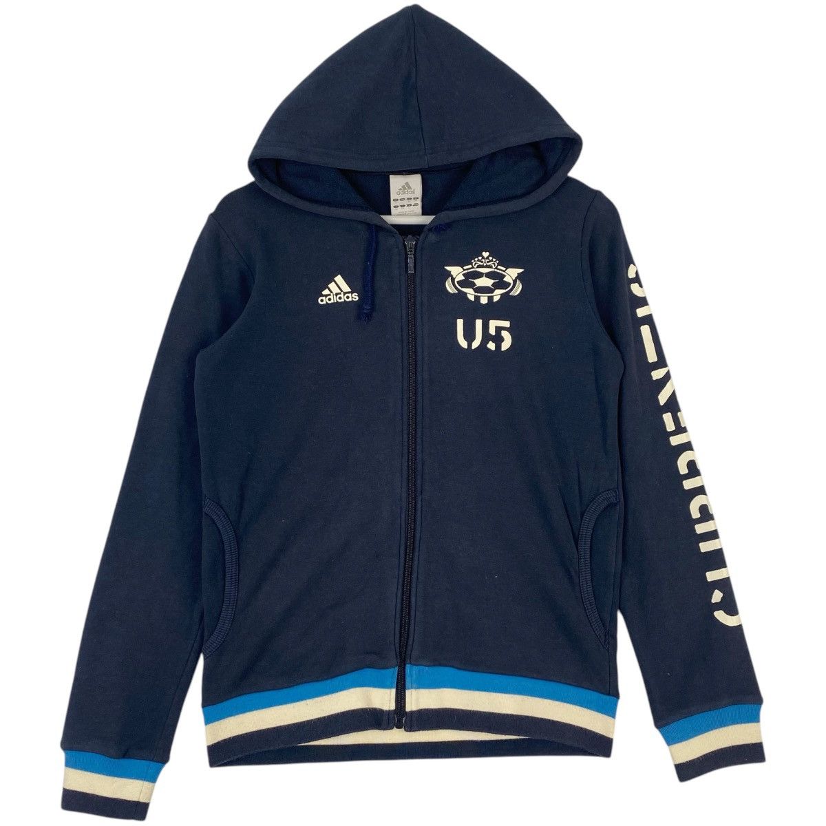 Adidas × Vintage Vintage Adidas Hoodie Full Zip Sweater Navy Blue Size M Size US M / EU 48-50 / 2 - 1 Thumbnail