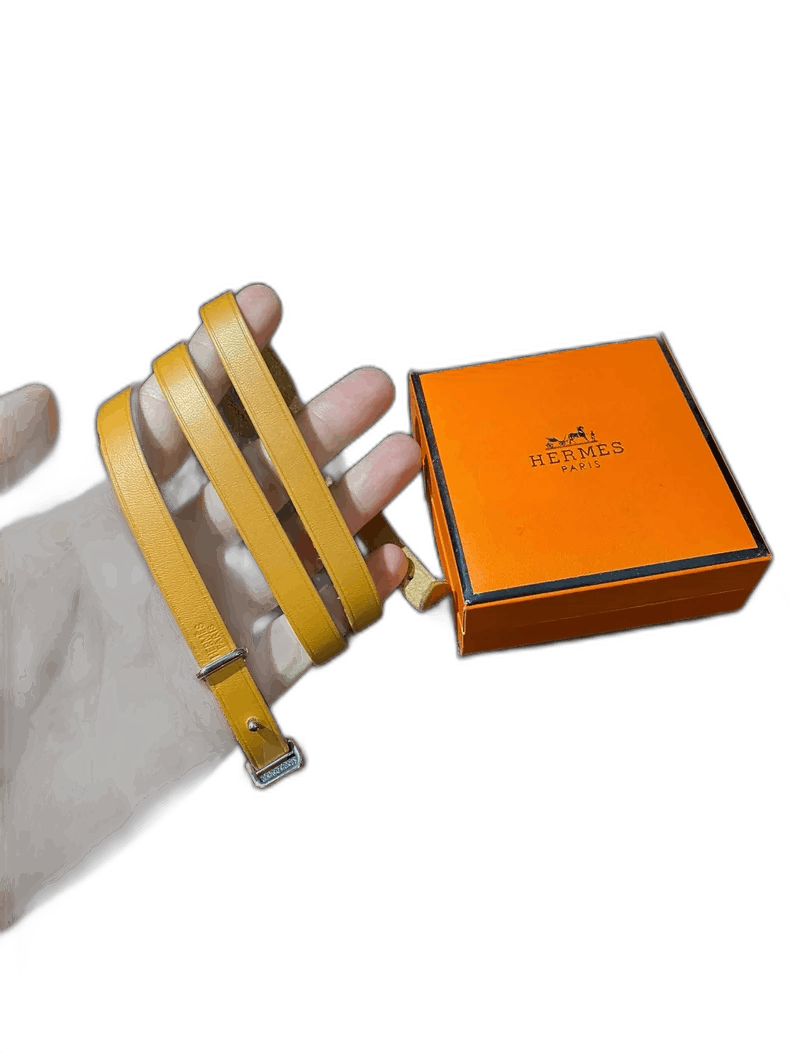 Hermes Hermes Leather Belt or Bracelet in Yellow Size ONE SIZE - 1 Thumbnail