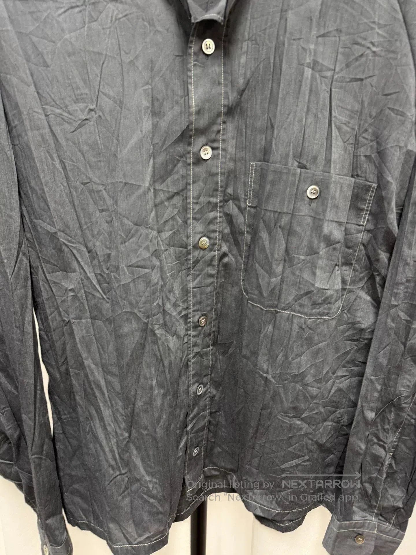 Issey Miyake Issey Miyake Striped Pleated Shirt. Size US M / EU 48-50 / 2 - 3 Thumbnail
