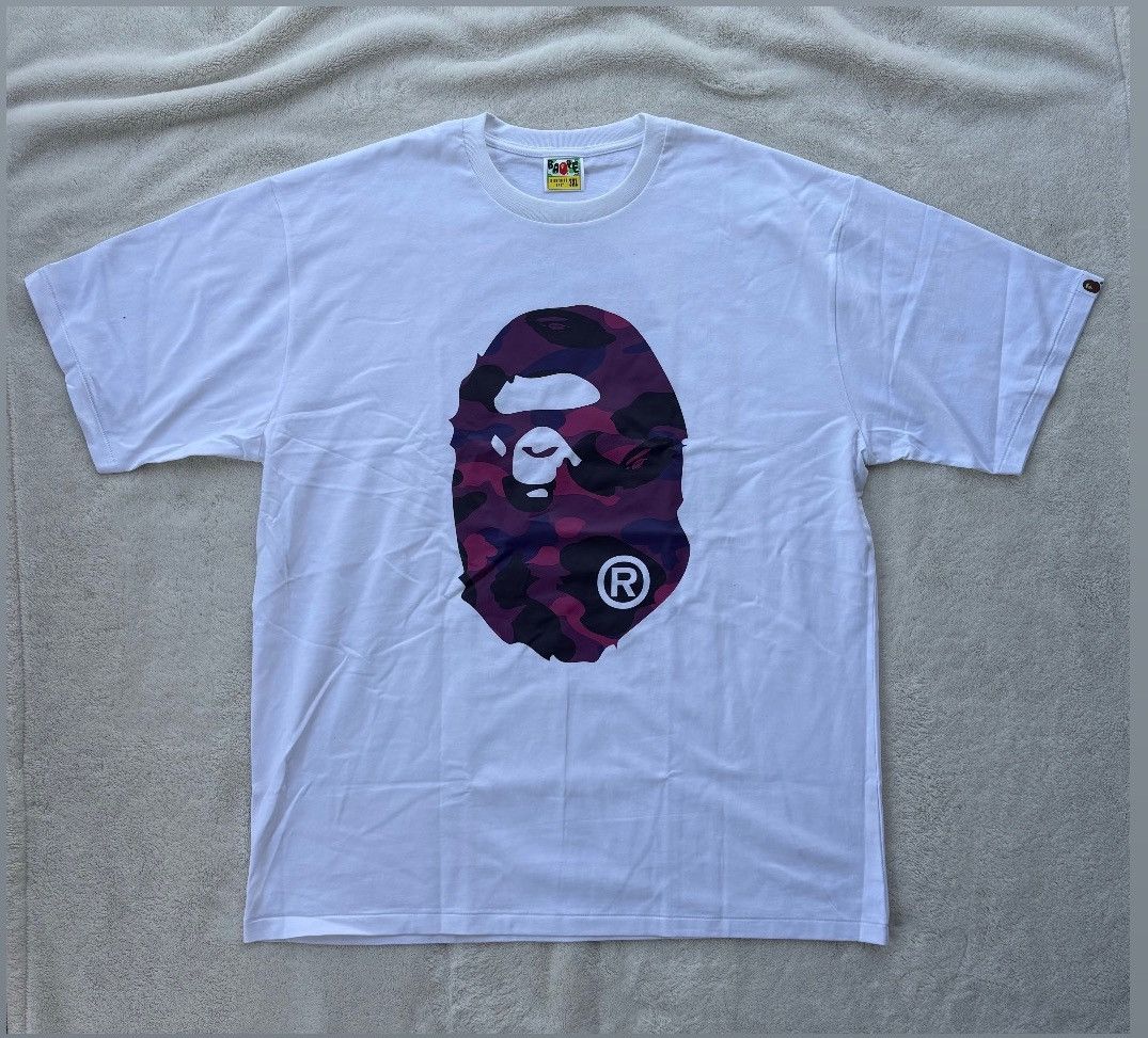Bape Bape White/Purple Ape Head Tee - 3XL Size US XXL / EU 58 / 5 - 1 Preview