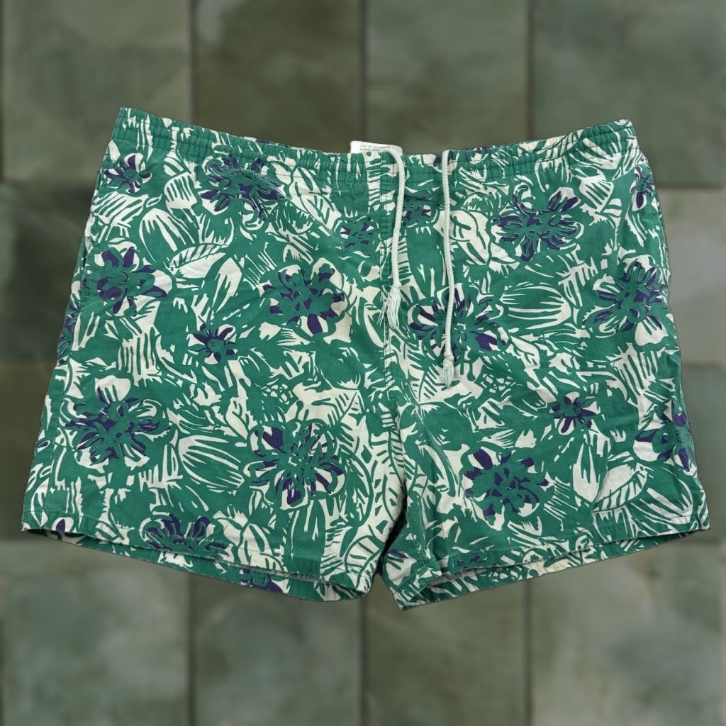 Vintage VINTAGE High Tide Swimwear Men’s Swim Trunks Adult Large Green Floral Beach Shorts 90s Size US 33 - 1 Thumbnail