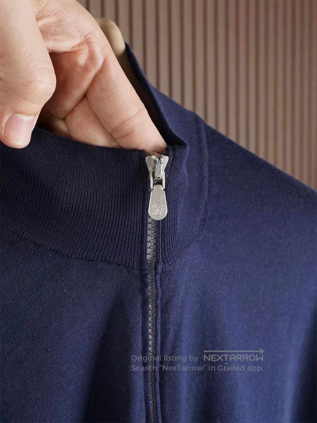 Brunello Cucinelli Navy Cotton Knit Cardigan Jacket. Size US M / EU 48-50 / 2 - 4 Thumbnail