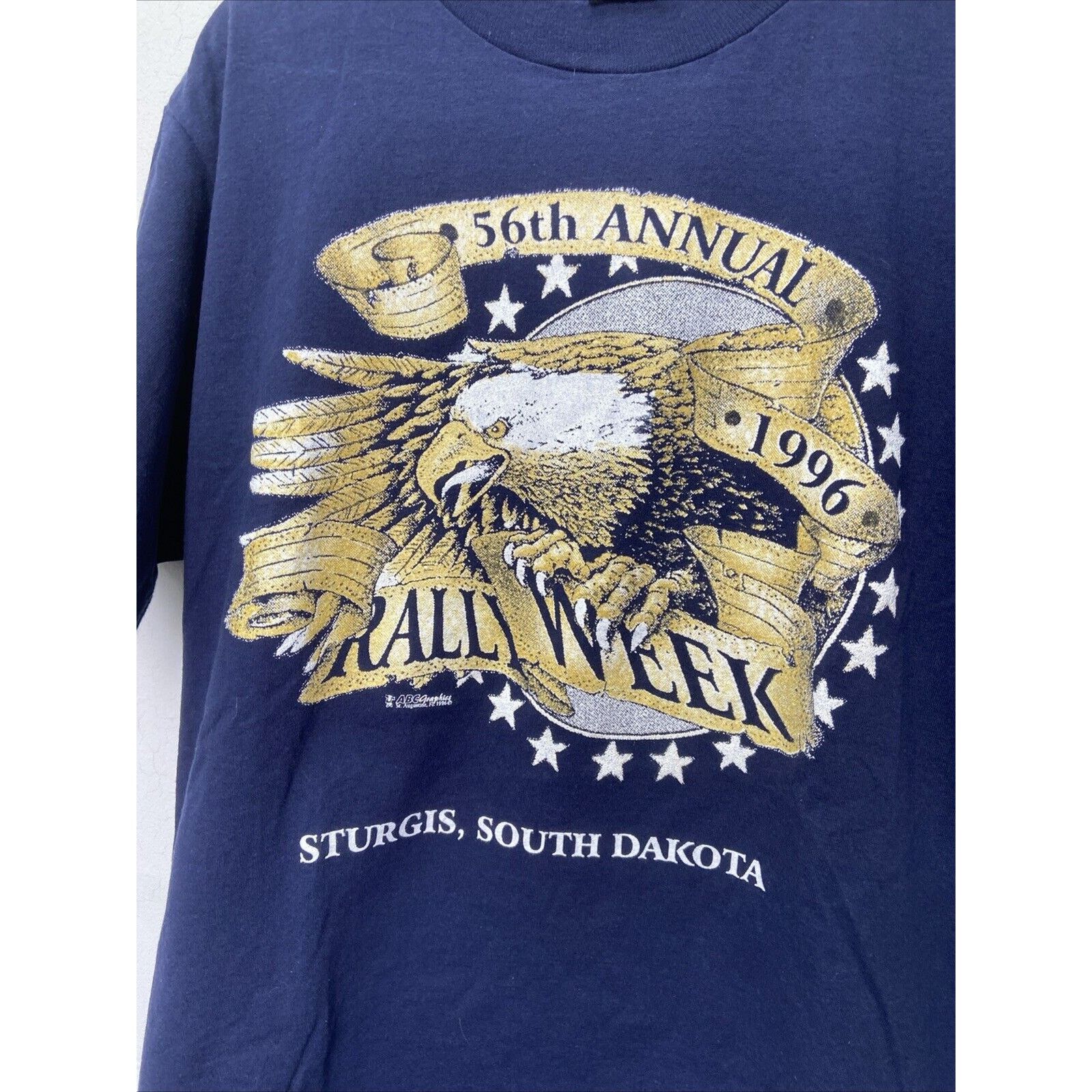 Vintage Sturgis South Dakota 56th 1996 Rally Eagle T-Shirt Size L Size US L / EU 52-54 / 3 - 2 Thumbnail