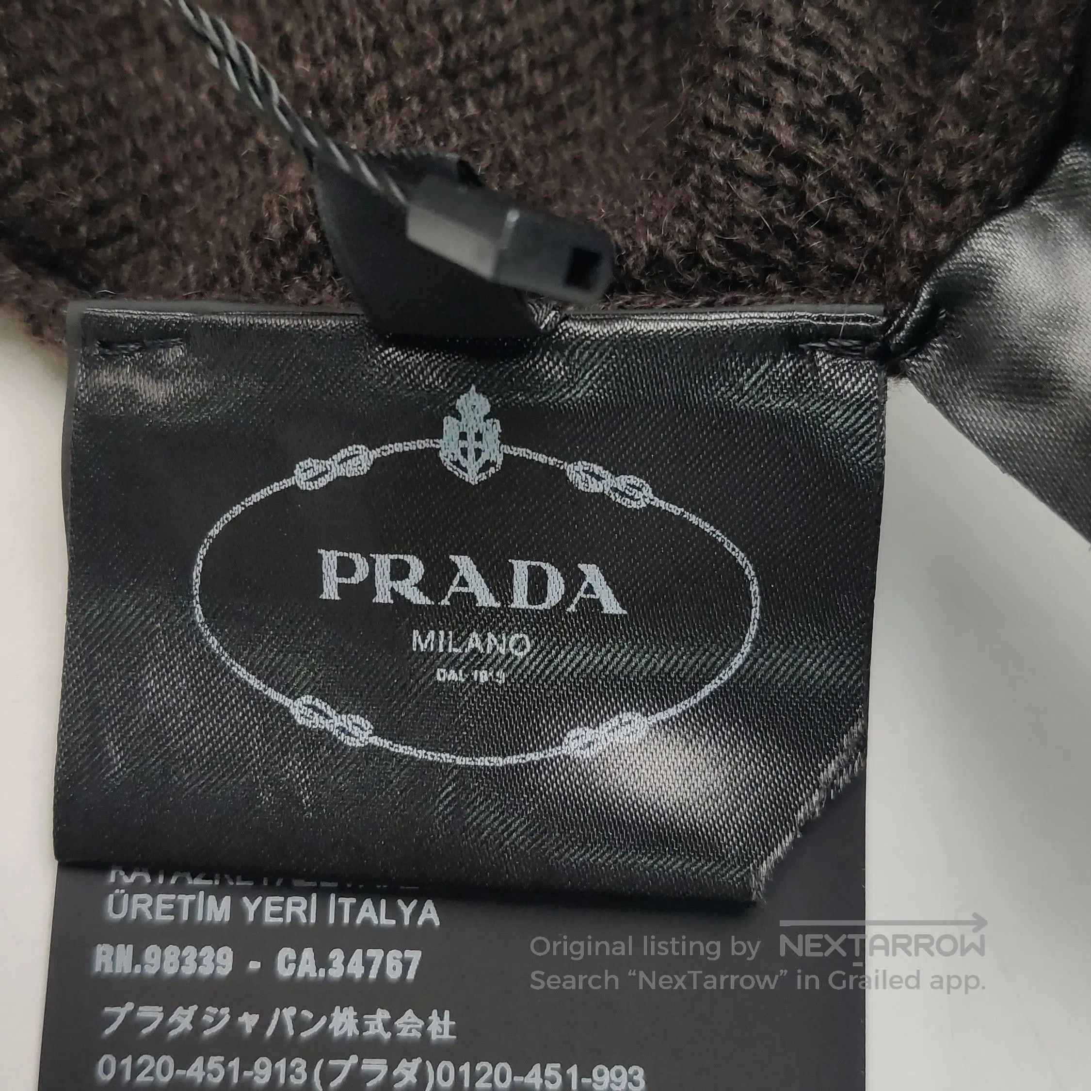 Prada Prada Classic Cashmere Polo Sweater in Dark Brown . Size XS / US 0-2 / IT 36-38 - 9 Thumbnail