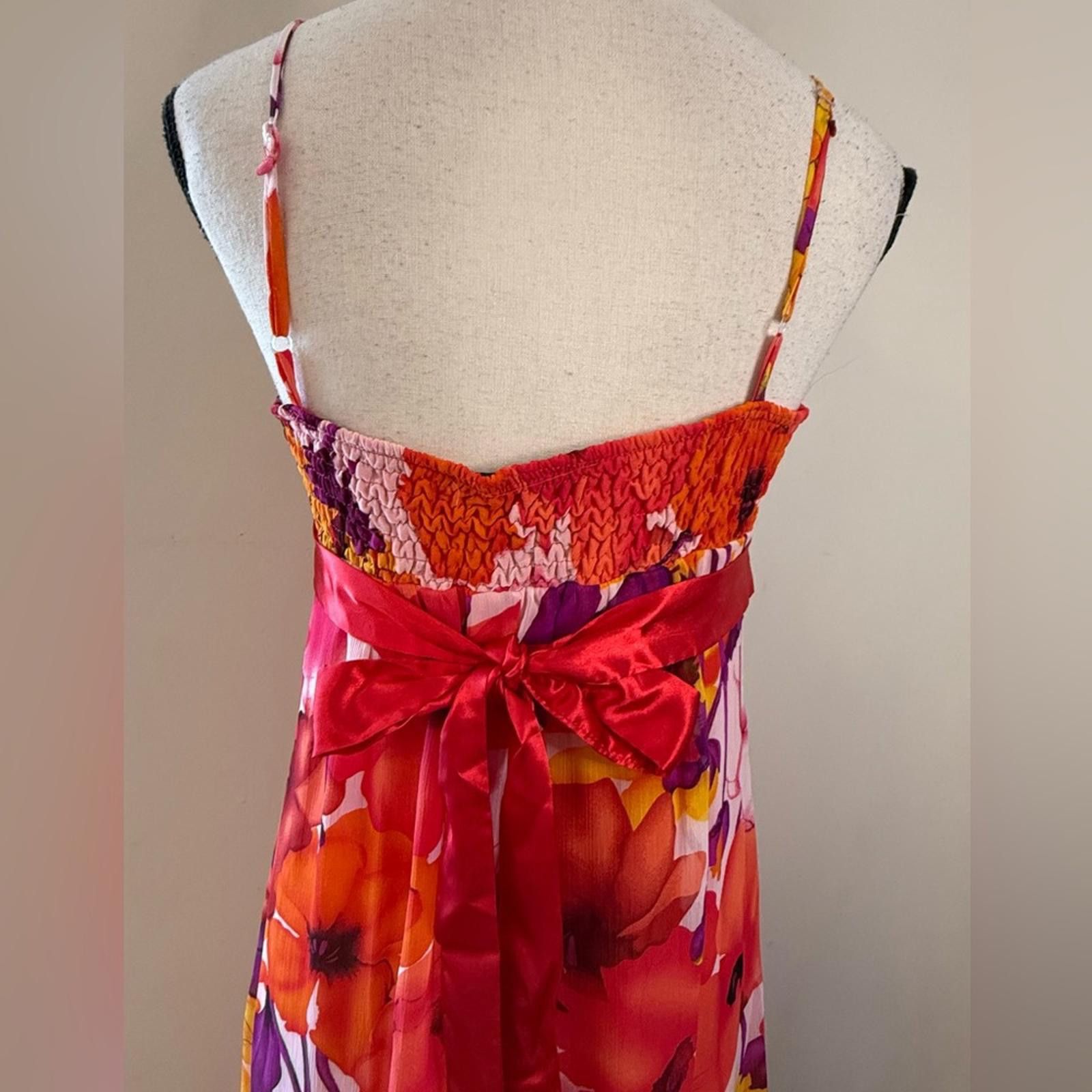 Alan Paine Alyn Paige New York floral maxi dress ruffle SZ 7/8 FLAW run Size M / US 6-8 / IT 42-44 - 5 Thumbnail