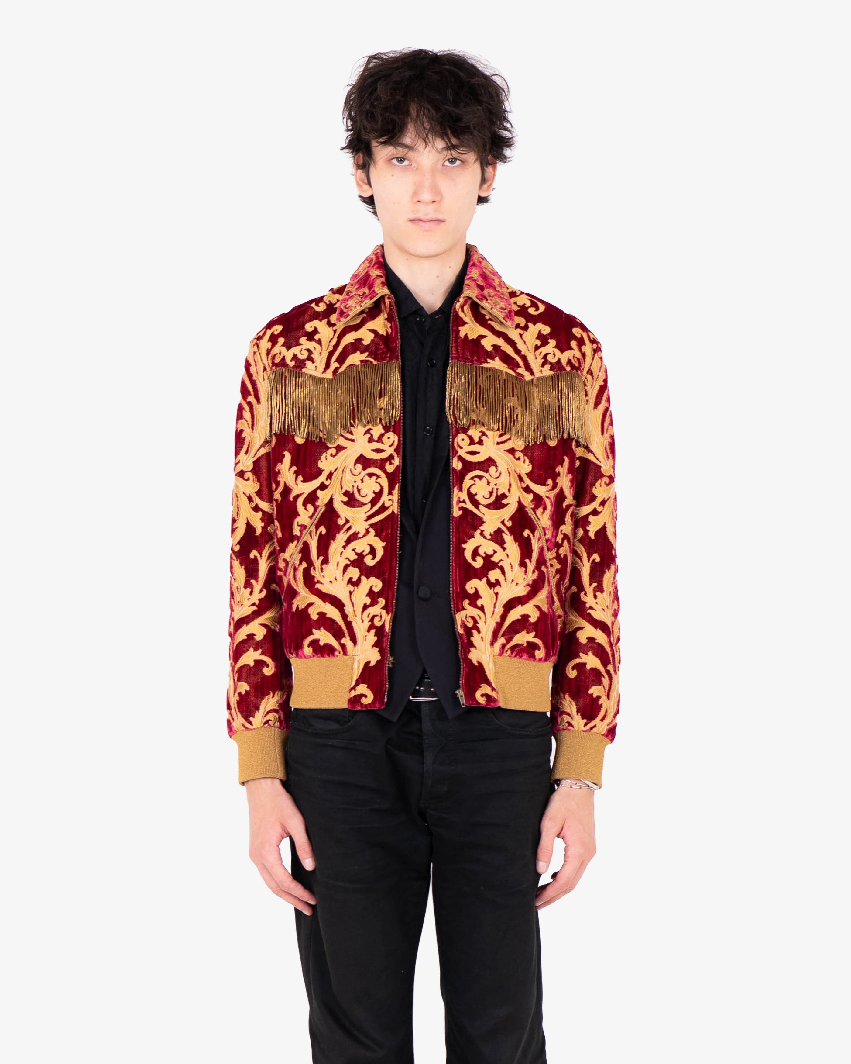 Saint Laurent Paris Brocade Fringe Bomber Jacket (FW16) Size US M / EU 48-50 / 2 - 6 Thumbnail