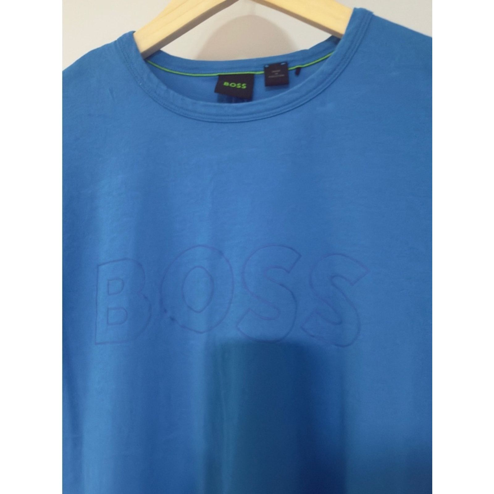 Hugo Boss Boss Bright Blue Embossed-Logo Crewneck Tee Size US M / EU 48-50 / 2 - 4 Thumbnail