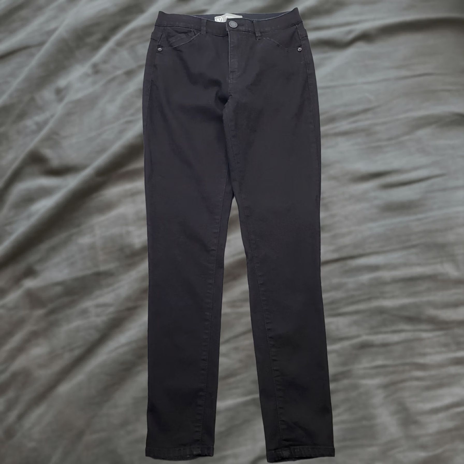 Vintage Wit & Wisdom Jeans Womens 00 Black Denim Stretch Americana Skinny Leg Streetwear Shirt Size 24" / US 00 / IT 34 - 1 Thumbnail