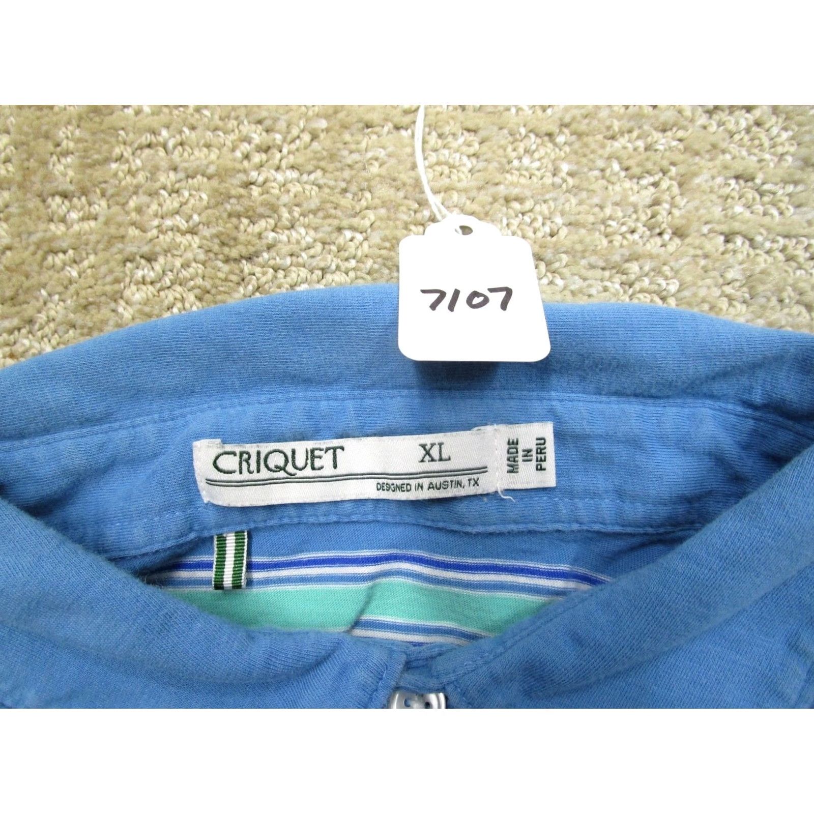 Vintage Criquet Polo Shirt Men XL Blue Striped Short Sleeve Cotton Polo Size US XL / EU 56 / 4 - 7 Thumbnail
