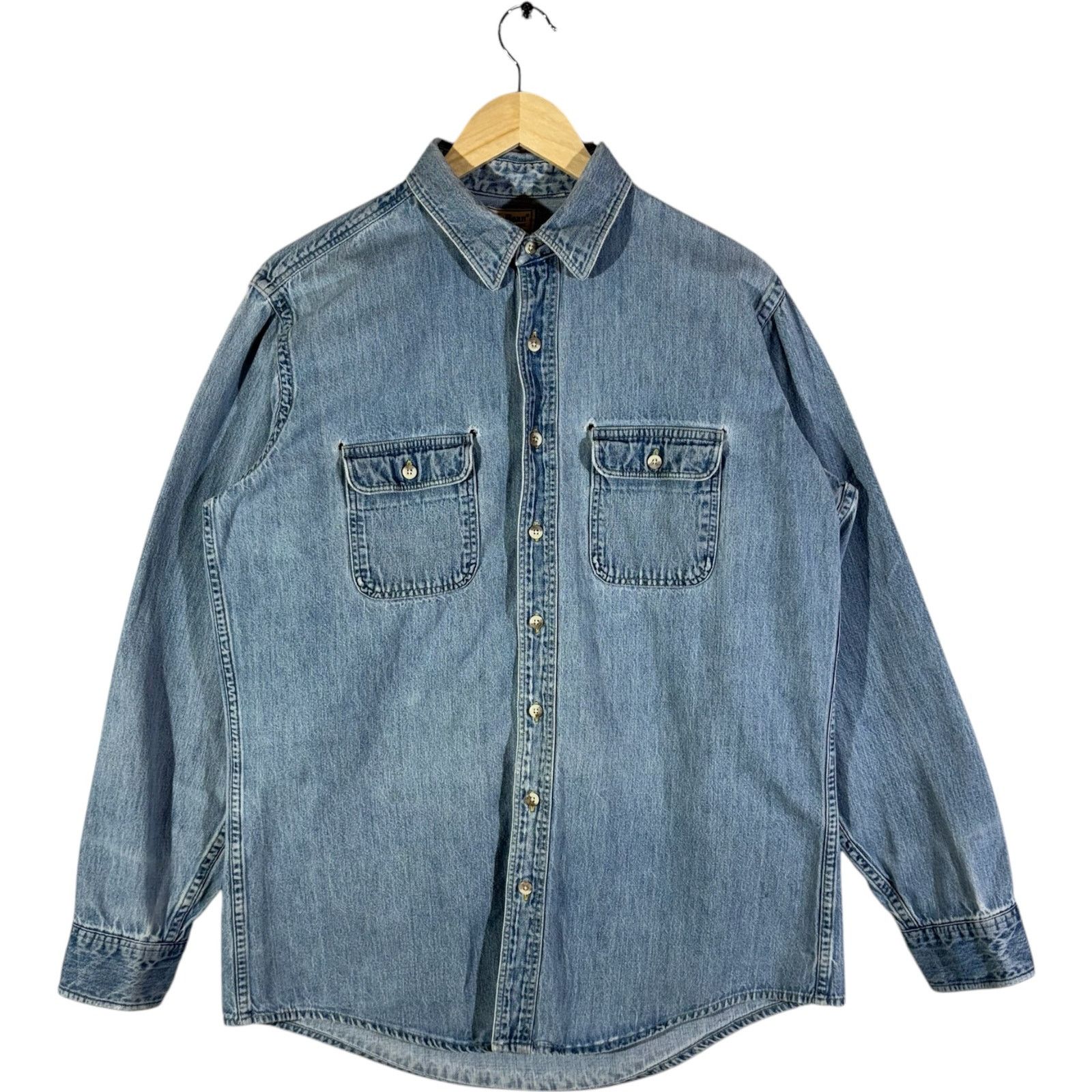 L.L. Bean Vintage L.L. Bean Denim Snap-On Long Sleeve Button Up XL Size US XL / EU 56 / 4 - 1 Thumbnail