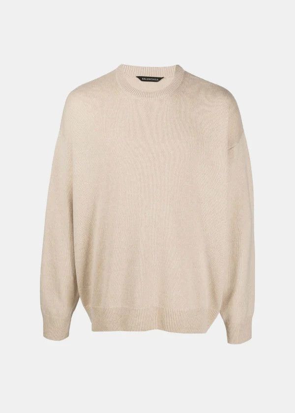 Balenciaga o1mt1gz0924 Sweater in Beige Size US M / EU 48-50 / 2 - 1 Thumbnail