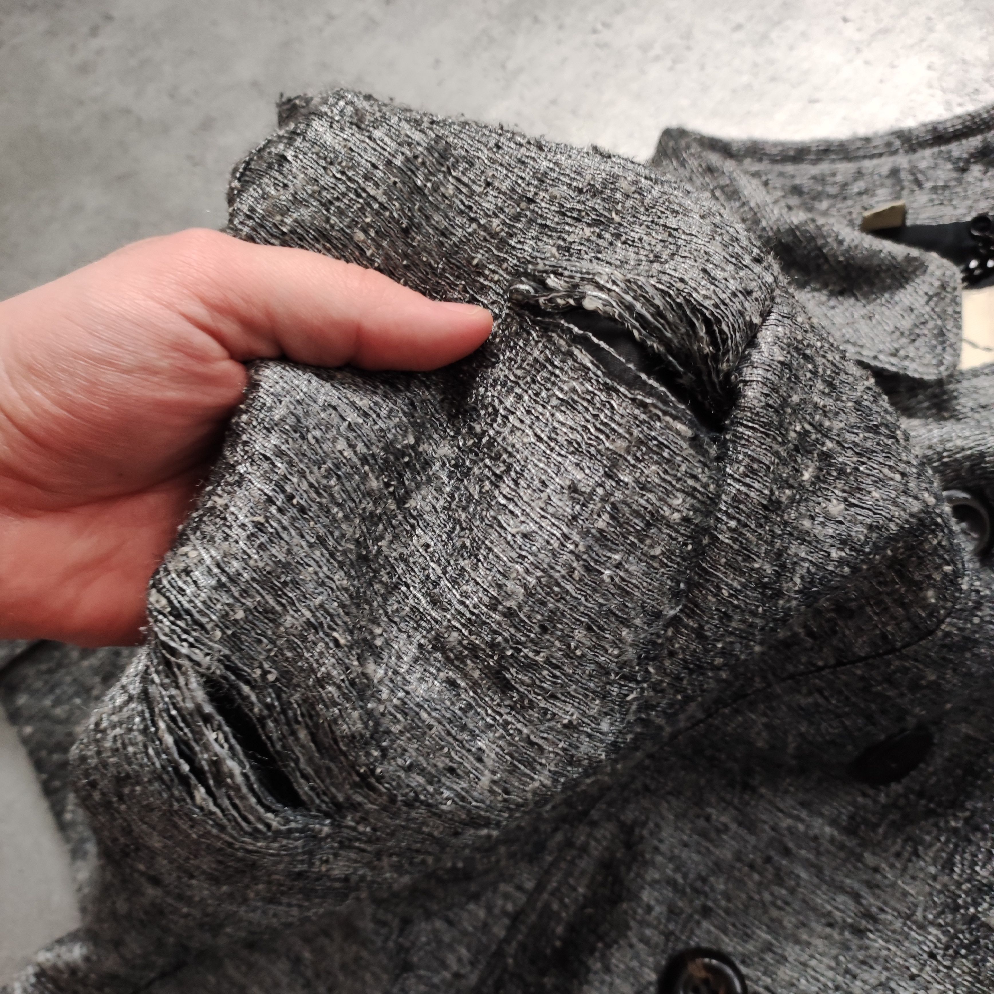 Burberry × Burberry Prorsum RARE Burberry London Main Line Gray Long Distressed Coat Size L / US 10 / IT 46 - 12 Thumbnail