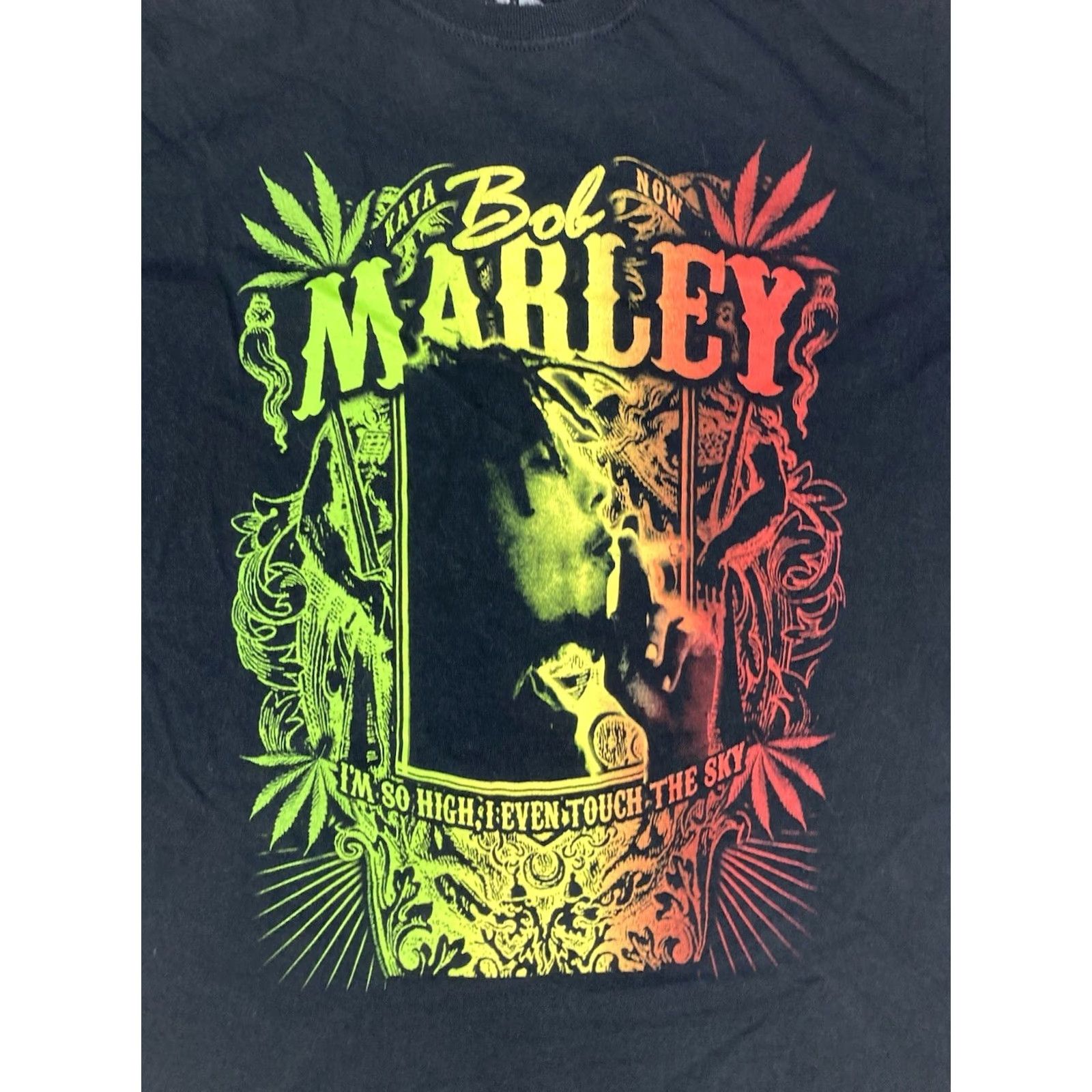 Vintage Bob Marley I'm So High Touch The Sky Graphic T-shirt Women Small Black Music Size S / US 4 / IT 40 - 2 Thumbnail