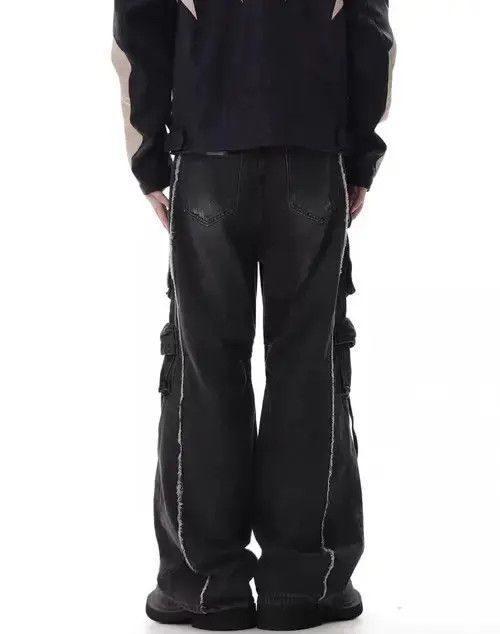 Japanese Brand × Jean Retro heavy industry beggar ripped workwear wide leg jeans Size US 32 / EU 48 - 2 Thumbnail