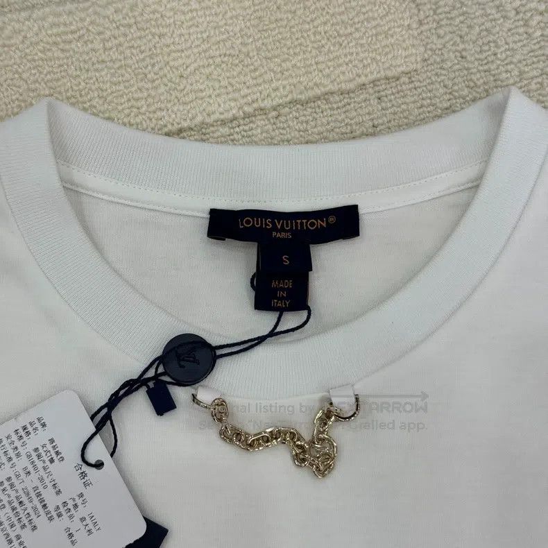 Louis Vuitton Louis Vuitton White chain printed short sleeve T-shirt Size US S / EU 44-46 / 1 - 2 Thumbnail