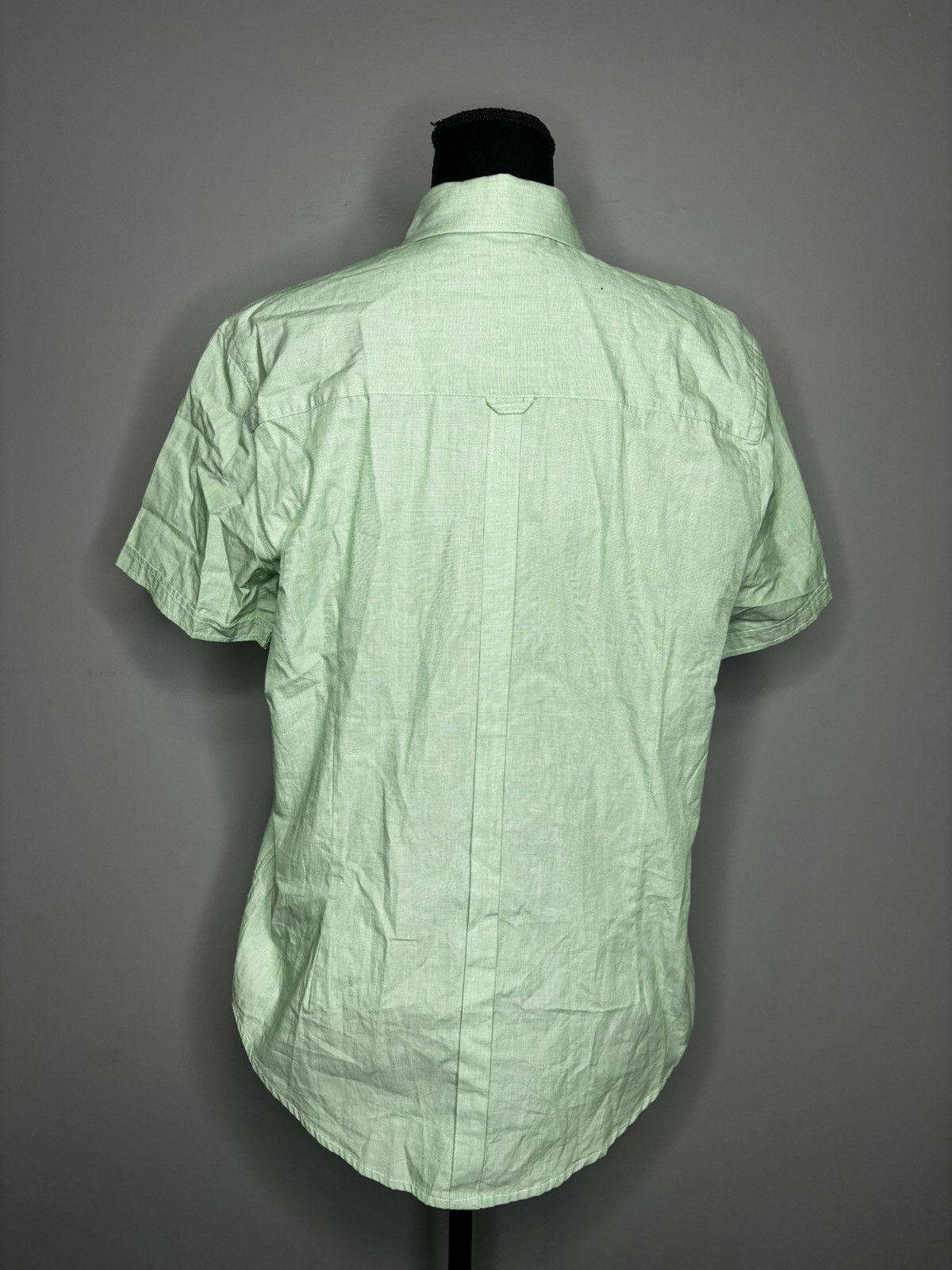 Express Mens Shirt Size M Sage Short Sleeve Button Up Collared Size US M / EU 48-50 / 2 - 5 Thumbnail