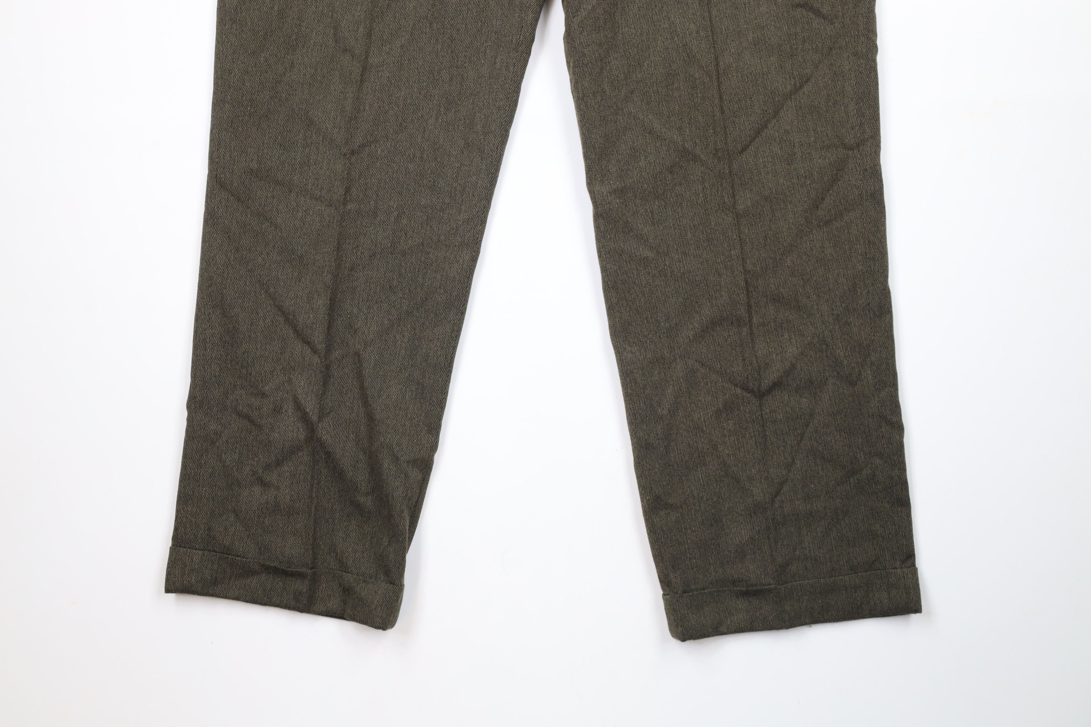 Vintage Vintage 90s Streetwear Cuffed Wide Leg Chino Pants Green Size US 38 / EU 54 - 4 Thumbnail