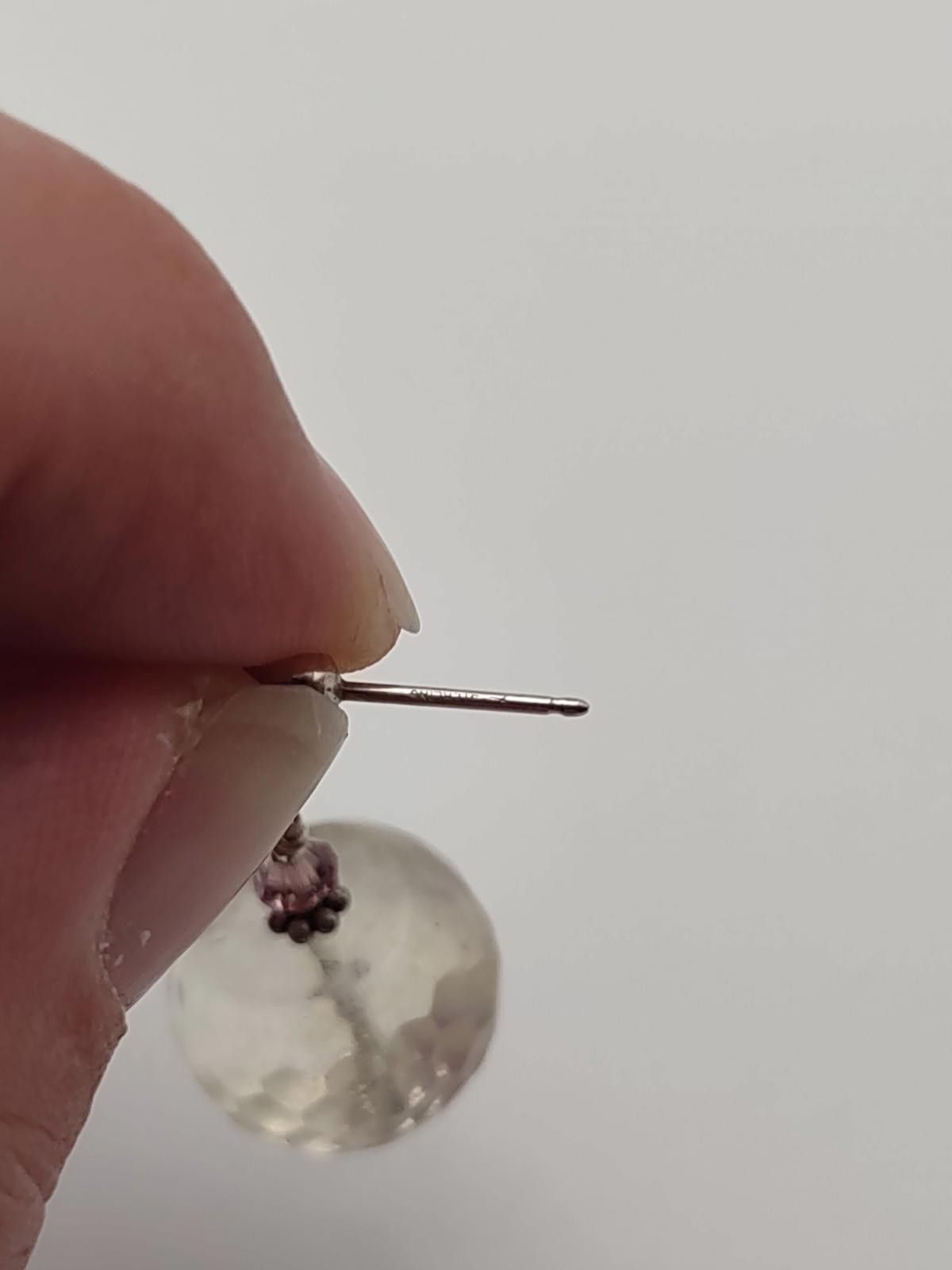 The Unbranded Brand VTG Sterling Silver Faceted Glass Orb Dangle Earrings Purple Size ONE SIZE - 3 Thumbnail