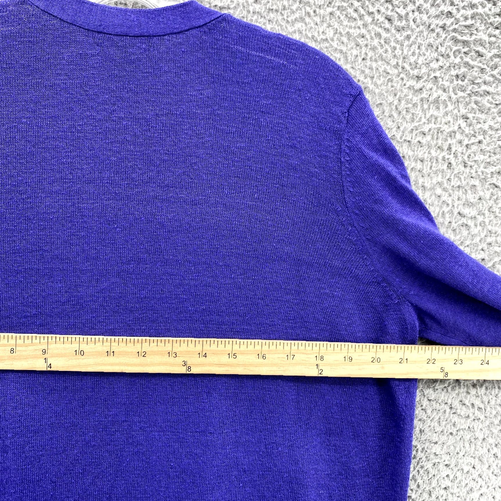 Vintage Halogen Duster Cardigan Women Medium Purple Linen Blend Corpcore Academia Office Cardigan Size M / US 6-8 / IT 42-44 - 6 Thumbnail