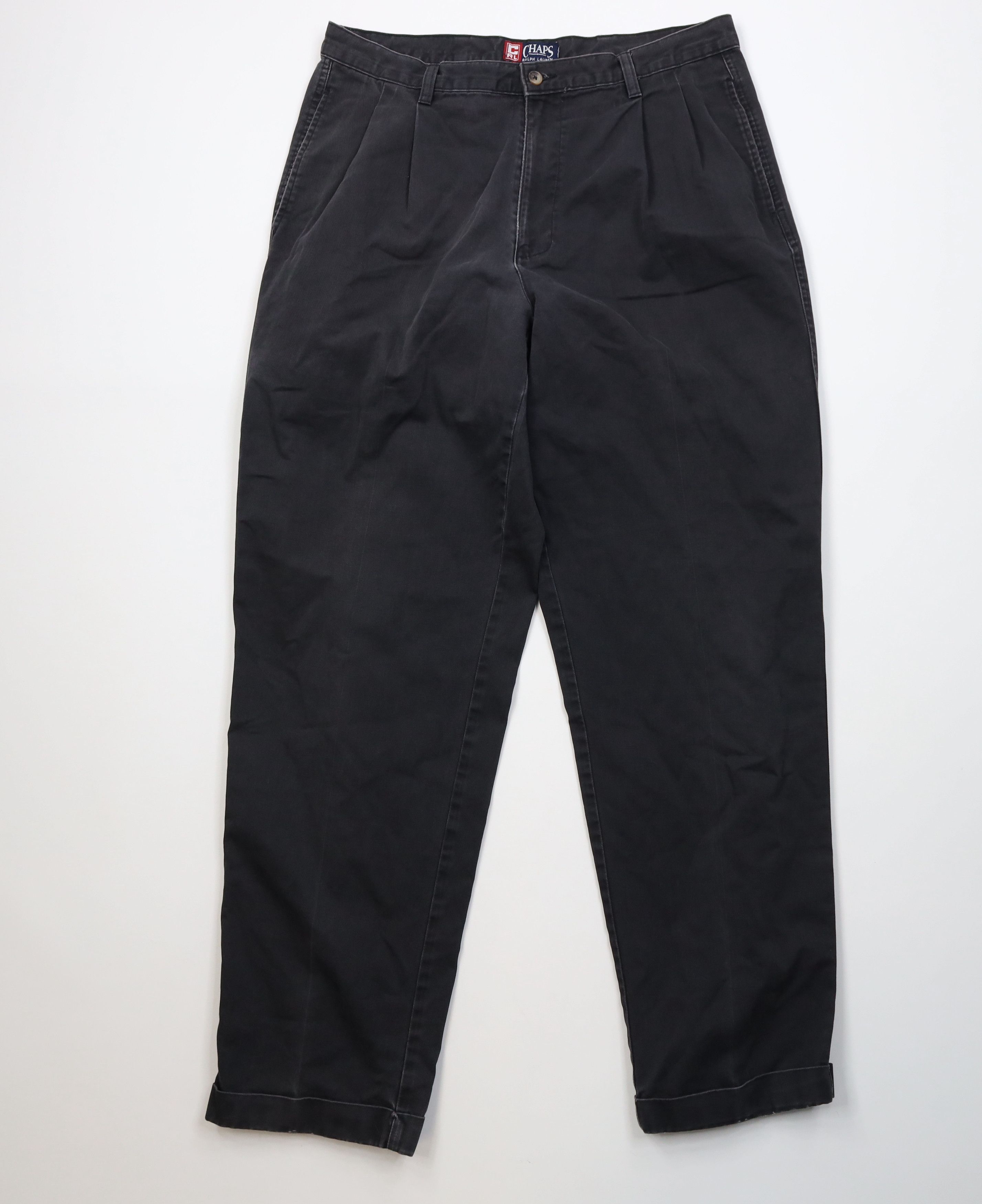 Polo Ralph Lauren Vintage 90s Chaps Ralph Lauren Pleated Cuffed Chino Pants Size US 34 / EU 50 - 1 Thumbnail