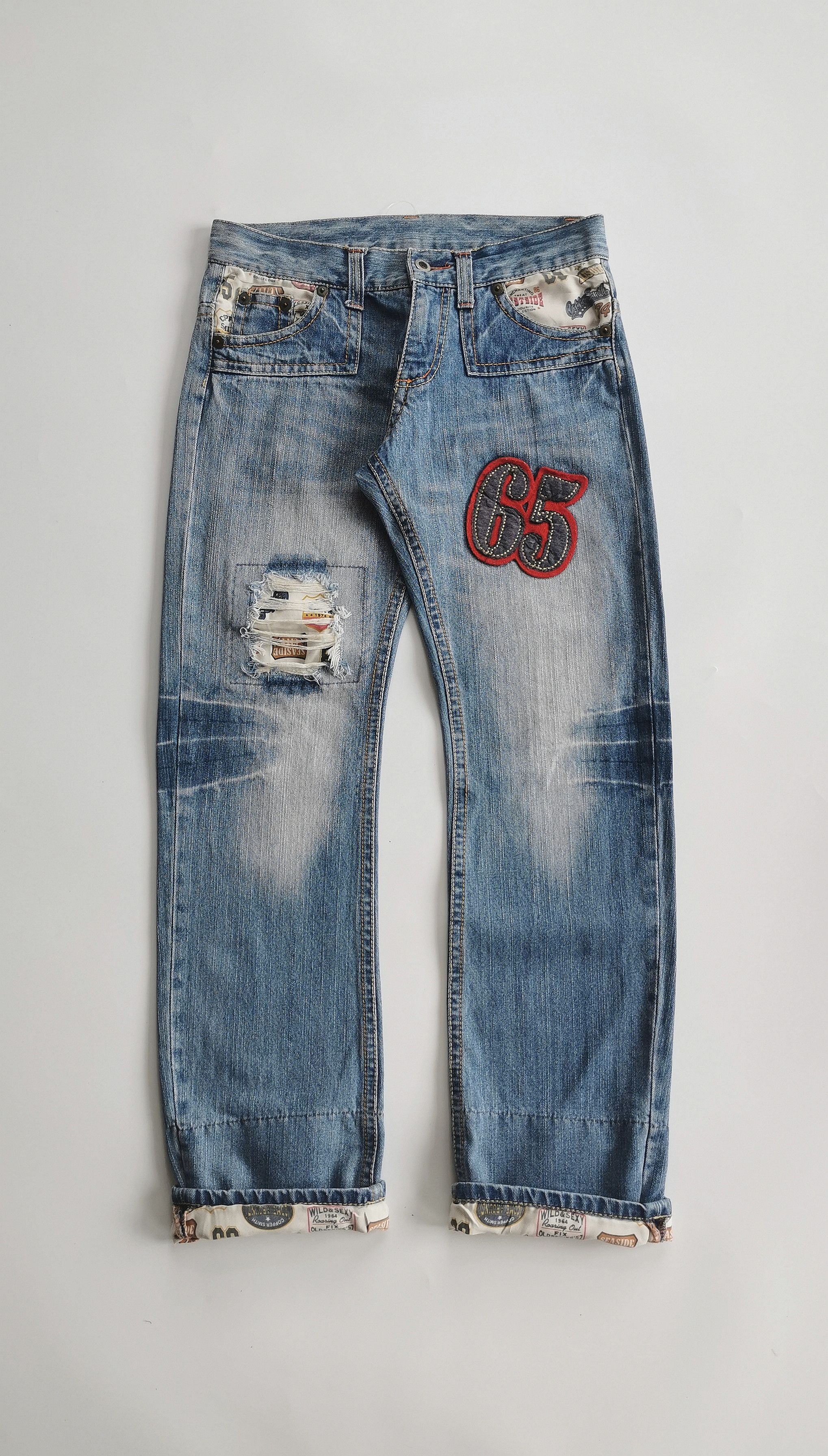 Kapital Playchess CopperSmith Big Spellout 65 Patchwork Vibe Kapital Size US 30 / EU 46 - 1 Thumbnail