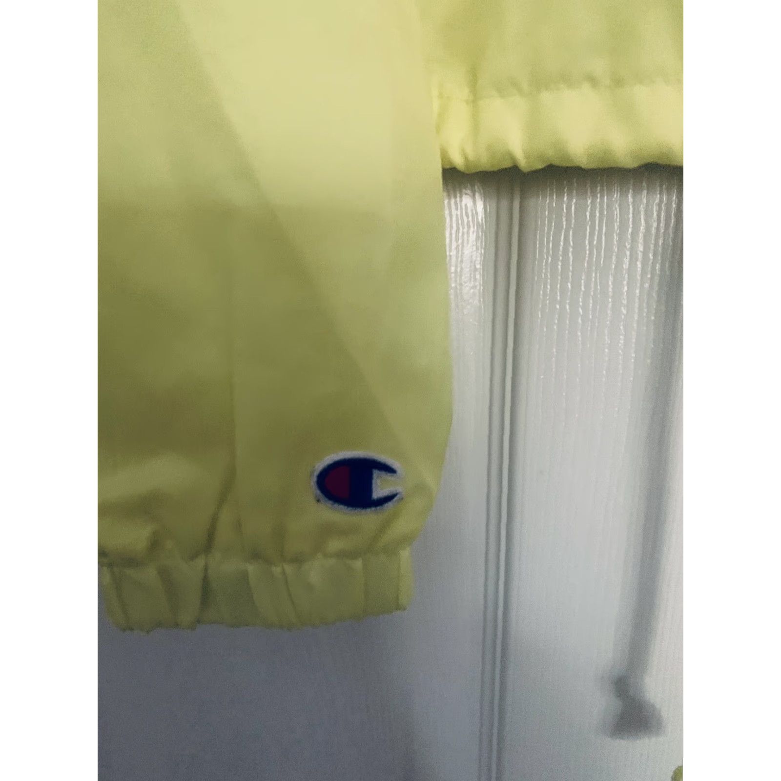 Champion Champion Womens Jacket Long Sleeve Crop Logo Sleeve Size: S Yellow Windbreaker Regular Size S / US 4 / IT 40 - 5 Thumbnail