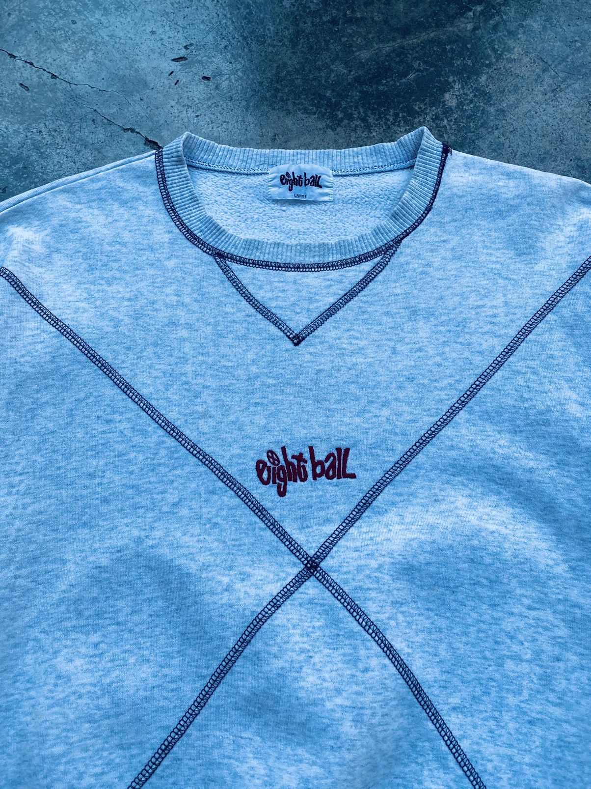 Vintage Vintage 90s Eight Ball Skateboard Back Print Sweatshirt Rare Size US L / EU 52-54 / 3 - 6 Thumbnail
