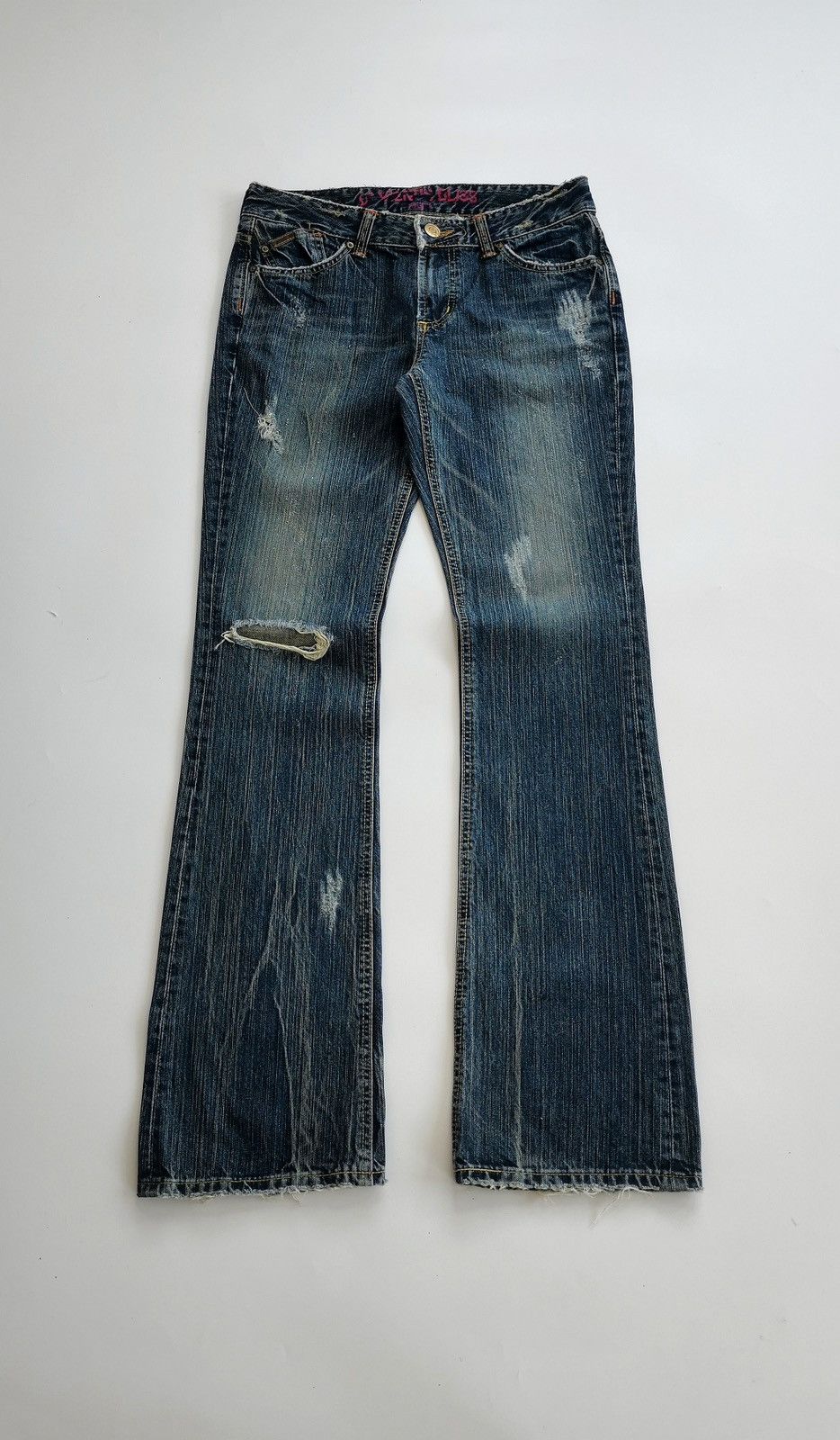 Edwin Bootcut Edwin Something Vienus Distressed Denim Jeans Size 30" / US 8 / IT 44 - 1 Thumbnail