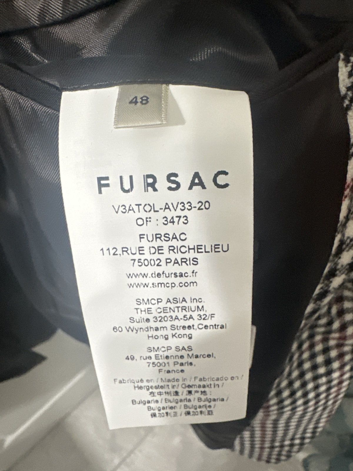 De Fursac Checked wool/cashmere sport coat Size 38R - 4 Thumbnail