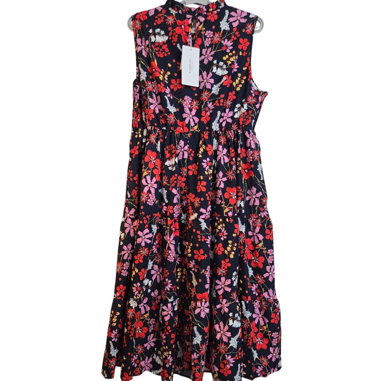 Other Women’s XL 14-16 Sleeveless Floral Dress Black Multicolor Size XL / US 12-14 / IT 48-50 - 8 Thumbnail