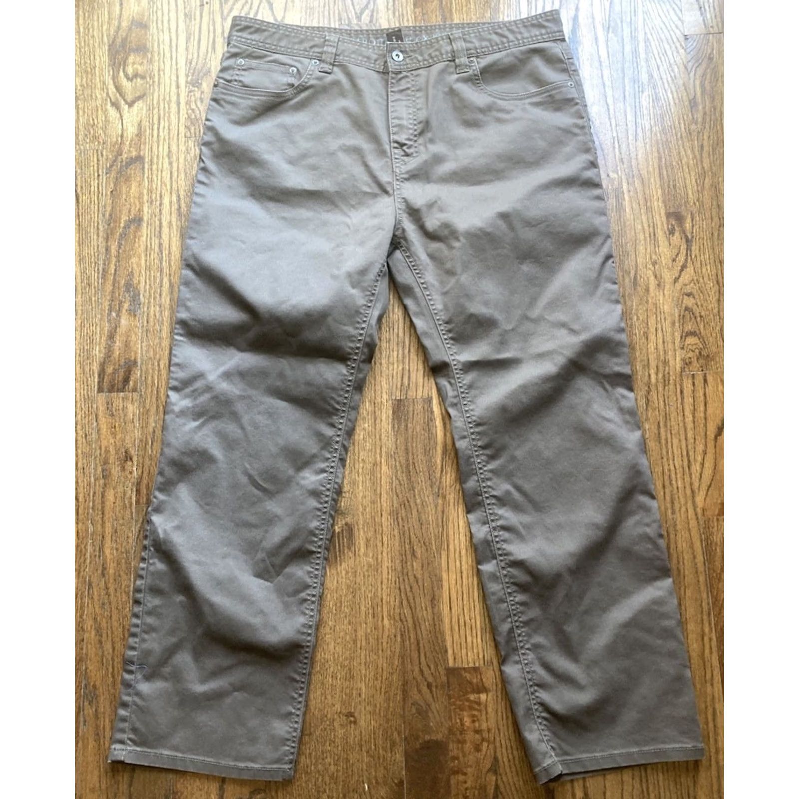 Prana prAna Slim Jeans Mens Size 38x30 Brown Canvas 5-Pocket Design Straight Size US 38 / EU 54 - 2 Thumbnail