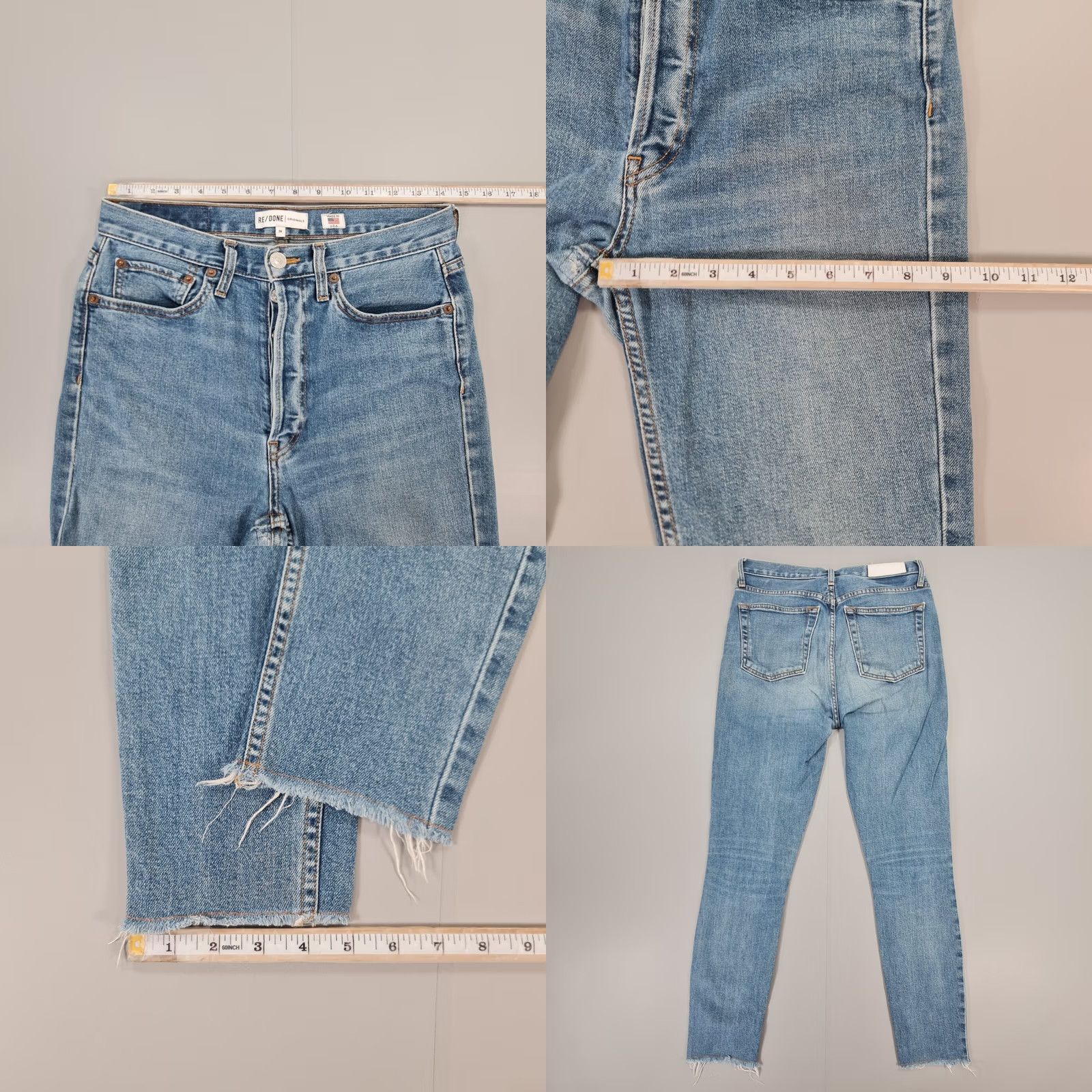 RE/DONE RE/DONE Jeans Blue W28 L28 High Rise Skinny Cropped Slim 5-Pocket Denim Jeans Womens Size 28" / US 6 / IT 42 - 8 Thumbnail