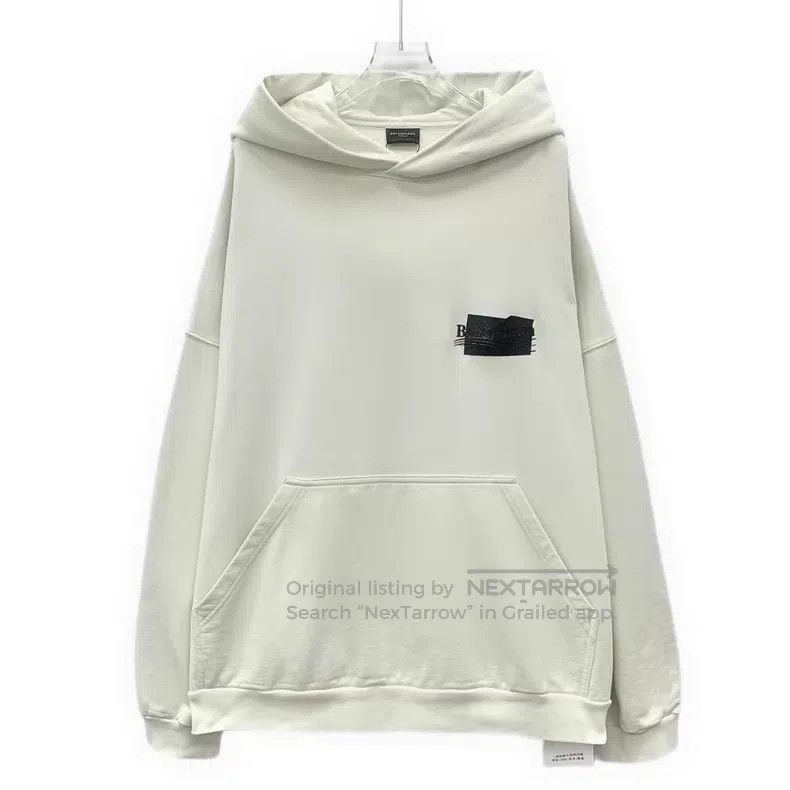 Balenciaga Balenciaga Ivory White Logo Letter Embroidered Cotton Hood Size US L / EU 52-54 / 3 - 1 Thumbnail