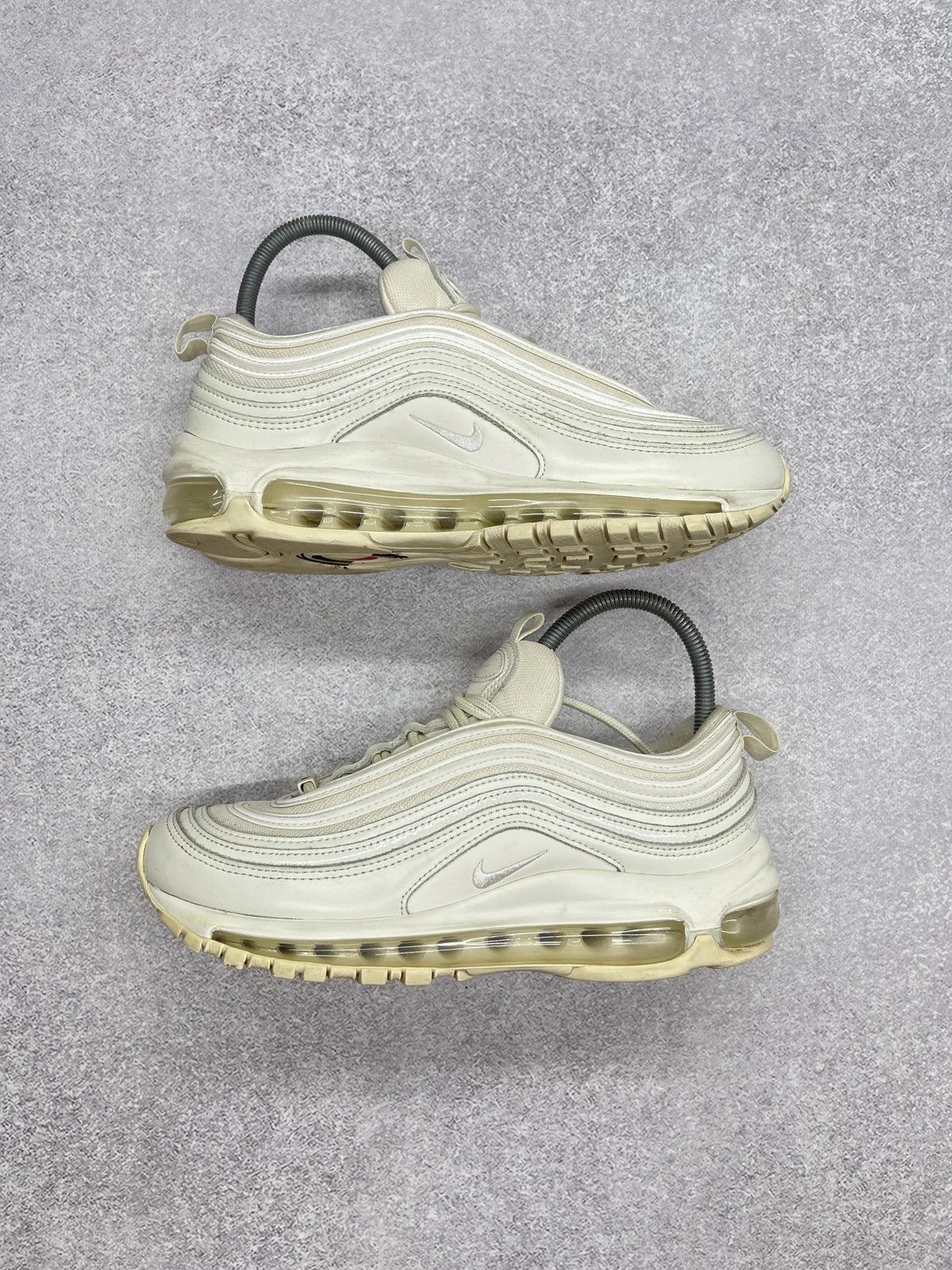 Nike Women Nike Air Max 97 Triple White Sneakers Love Heart Size US 7 / IT 37 - 2 Thumbnail