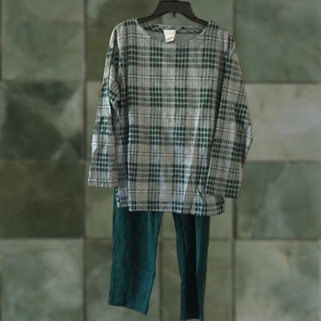 Vintage VINTAGE Bobbie Brooks Pant Suit Green Plaid Medium Womens Size 32" / US 10 / IT 46 - 1 Thumbnail