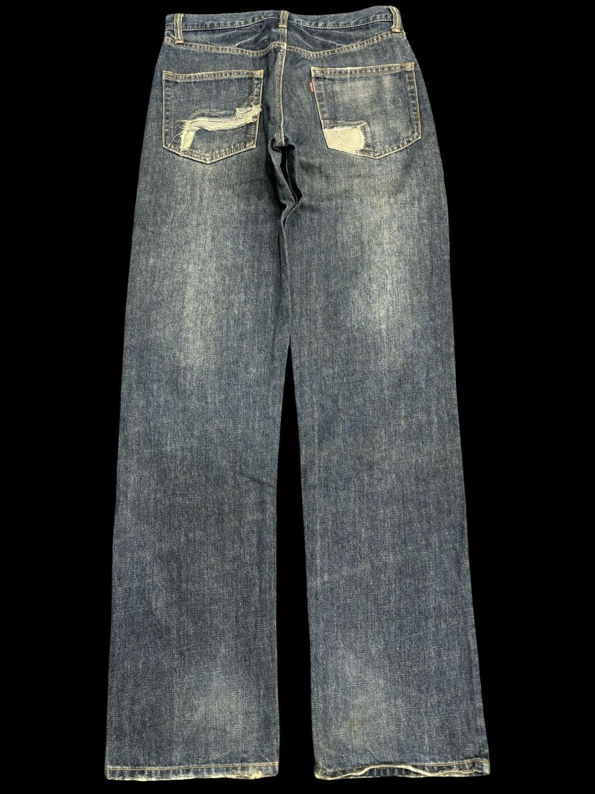Designer SMITH's Distressed Rip&Repair Rare Sick Dope Denim F552 Size US 30 / EU 46 - 2 Thumbnail