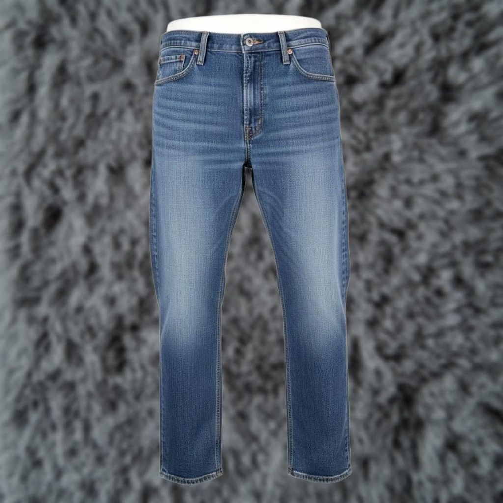 Levi's Levi's Jeans Men 39x32 Blue Light Wash Straight Regular Stretch Zip Fly 5-Pocket Denim USA 500 Series Mens Size US 39 - 1 Thumbnail