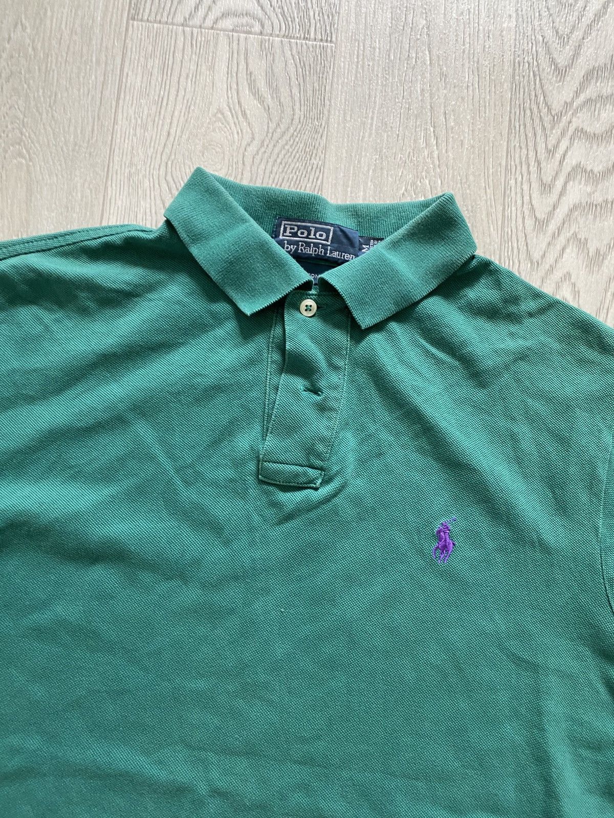 Polo Ralph Lauren × RRL Ralph Lauren × Vintage Vintage Polo Ralph Lauren Green Polo T-shirt Chief Keef M Size US M / EU 48-50 / 2 - 2 Thumbnail
