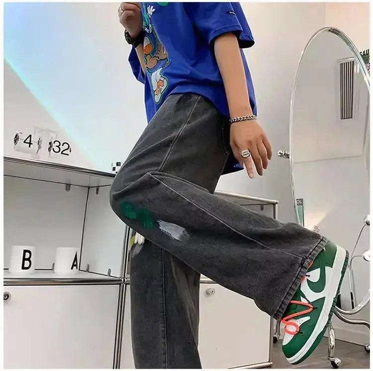 Japanese Brand Retro straight leg graffiti jeans Size US 32 / EU 48 - 6 Thumbnail