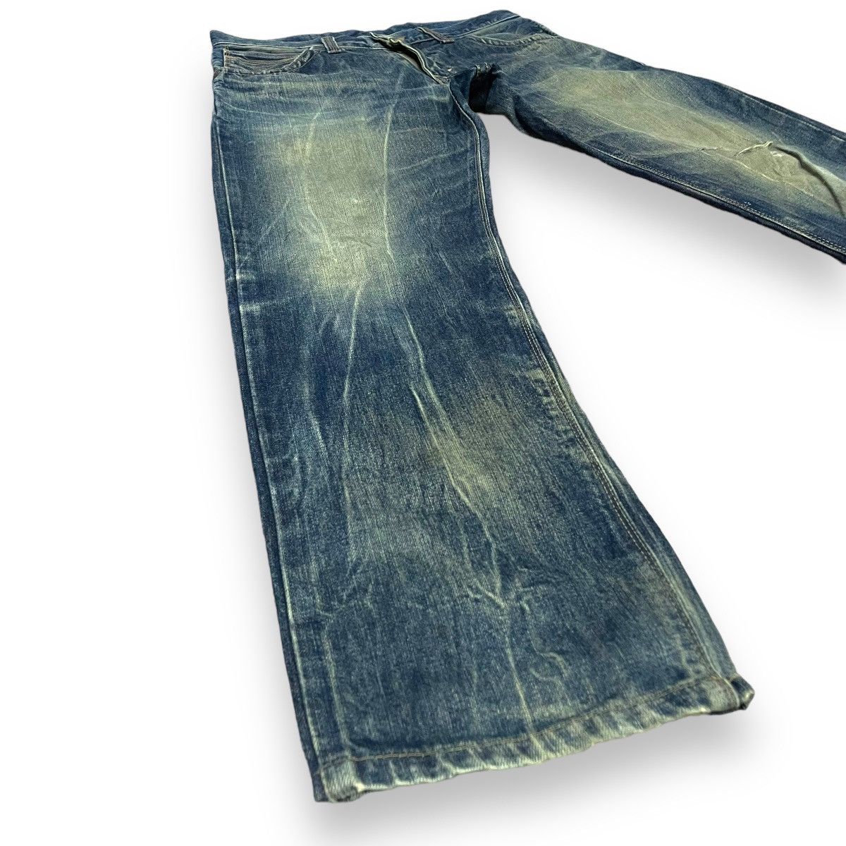 Edwin × Vintage 🇯🇵 EDWIN EXCLUSIVE VINTAGE WASHED LEATHER POCKET DENIM PANTS Size US 34 / EU 50 - 4 Thumbnail