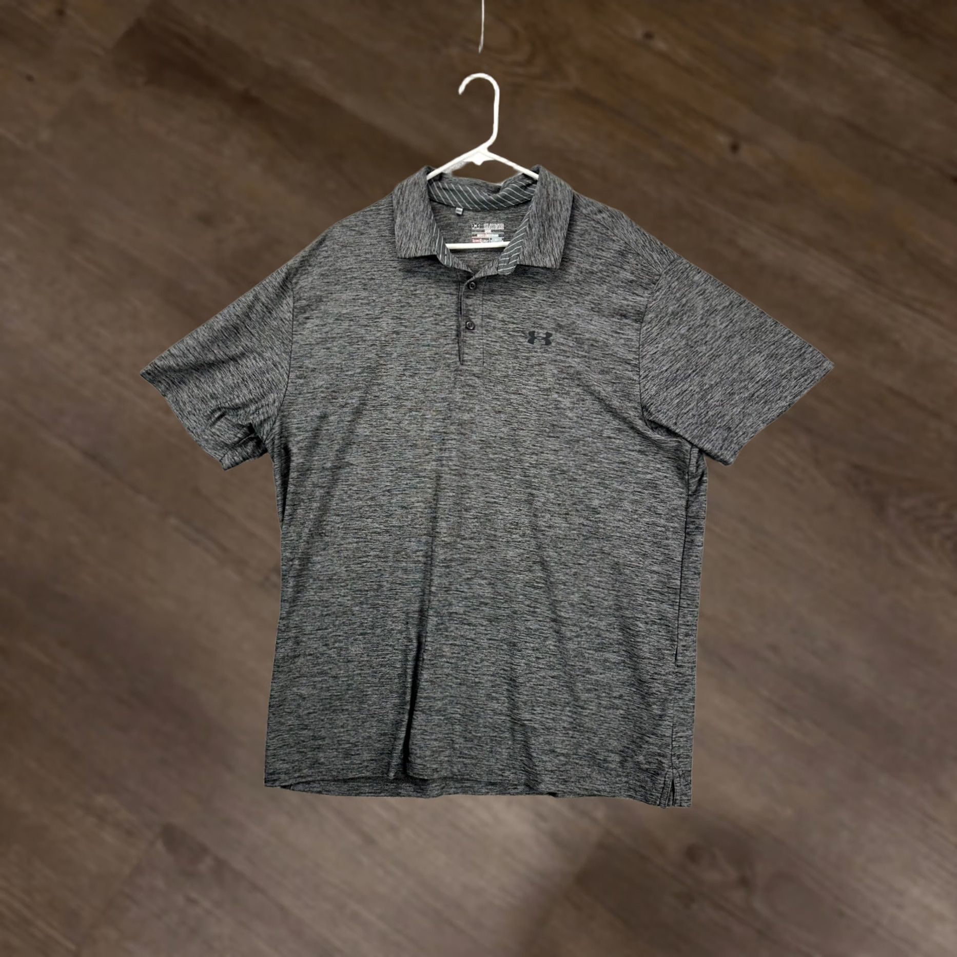 Under Armour Under Armour Shirt Mens 2XL HeatGear Grey Golf Polo Athletic Loose Logo Rugby Size US XXL / EU 58 / 5 - 1 Thumbnail