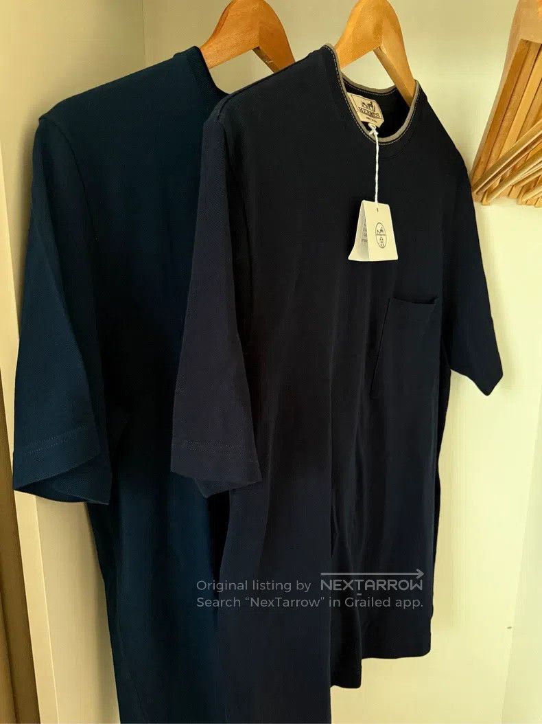 Hermes Hermes Men's T-shirt with a small H pocket on the chest, b Size US L / EU 52-54 / 3 - 7 Thumbnail