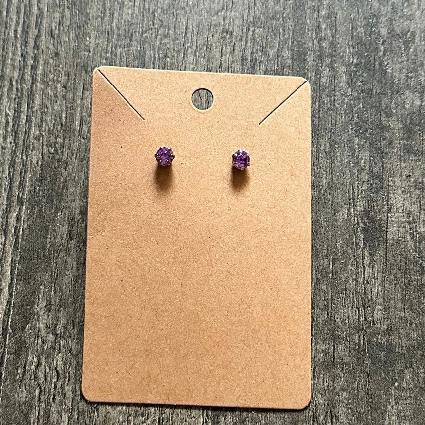 Other purple rhinestone stud earrings Size ONE SIZE - 1 Thumbnail